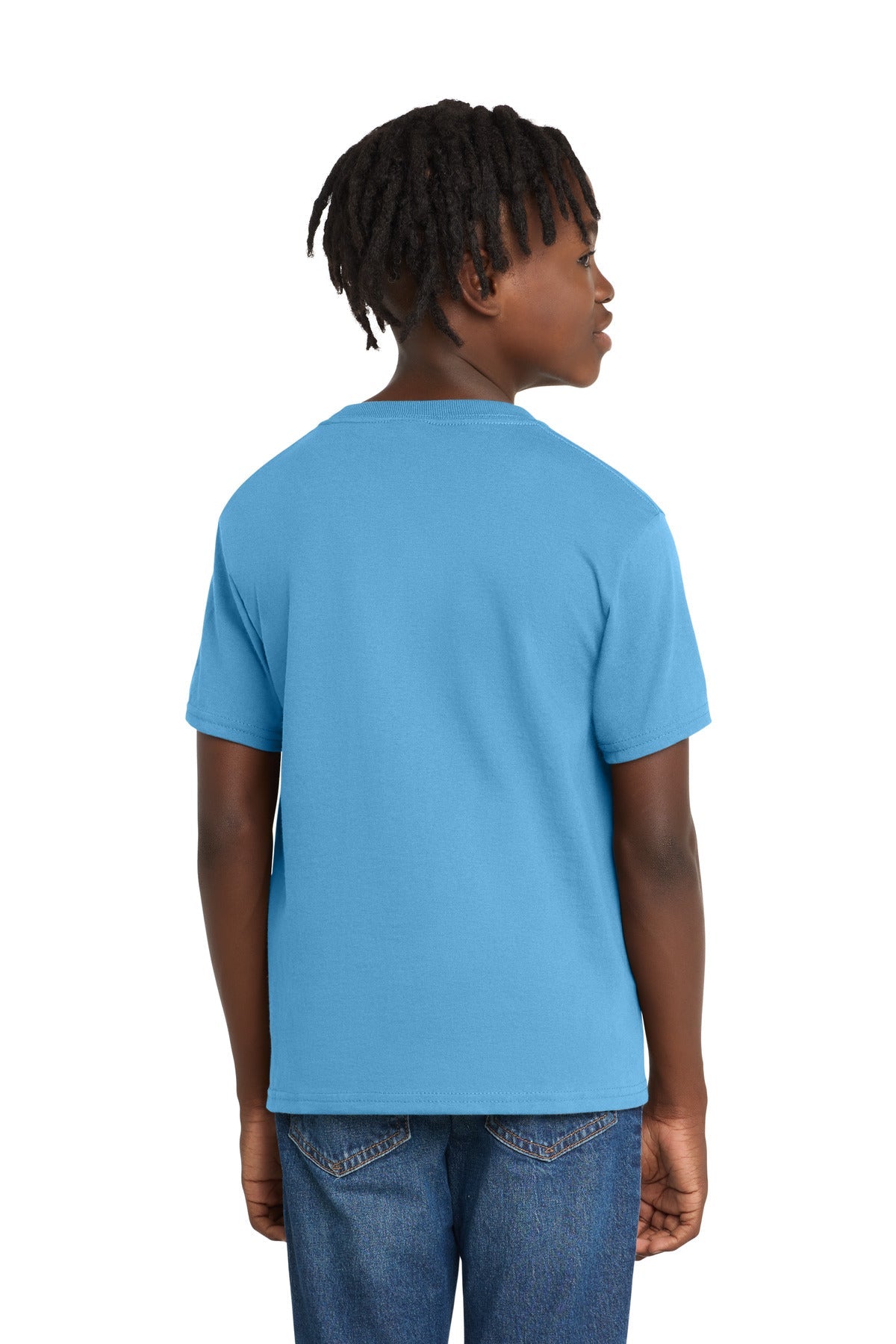 Aquatic Blue Port & Co Youth Essential Tee. PC61Y