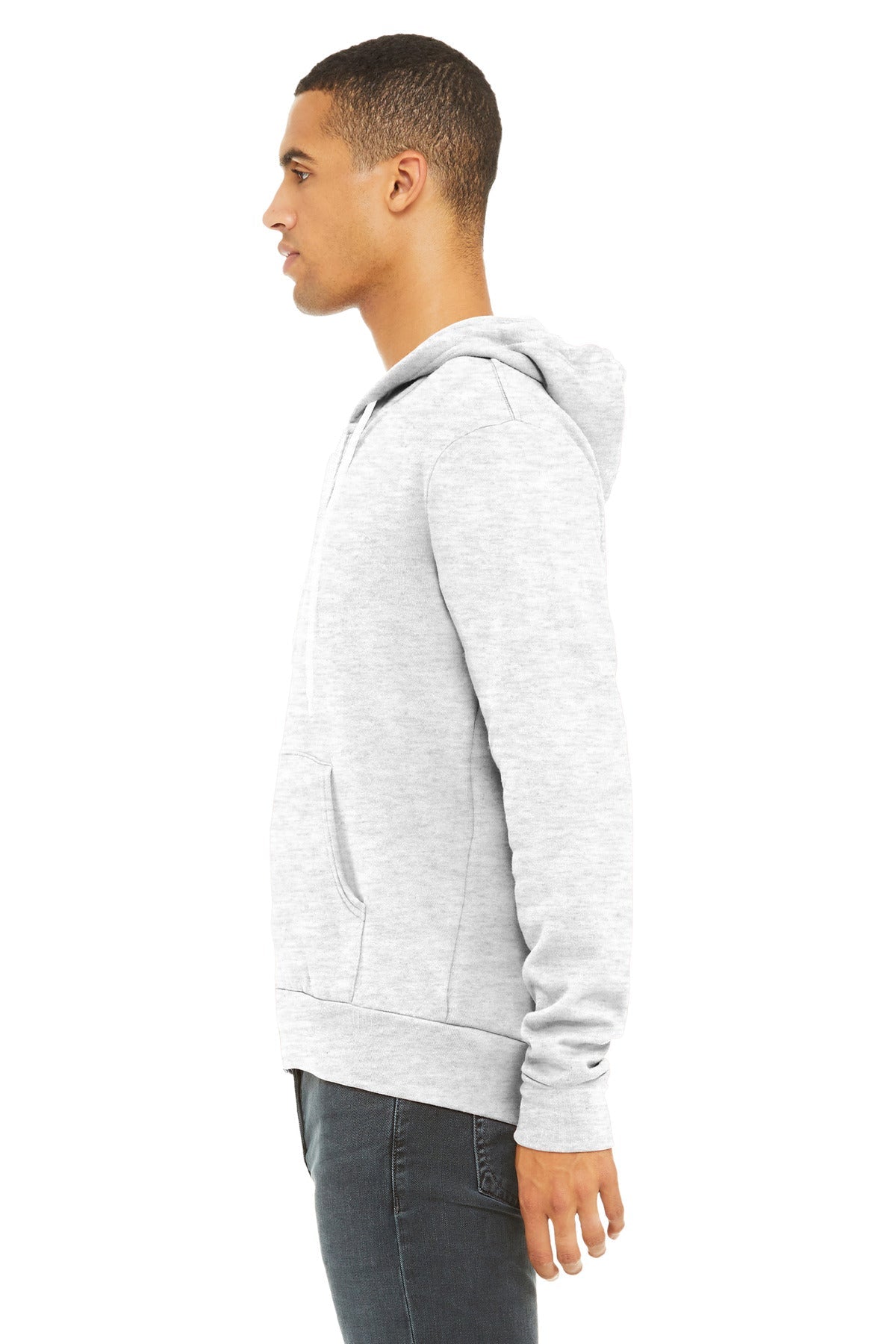 Ash BELLA+CANVAS Unisex Sponge Fleece Full-Zip Hoodie. BC3739