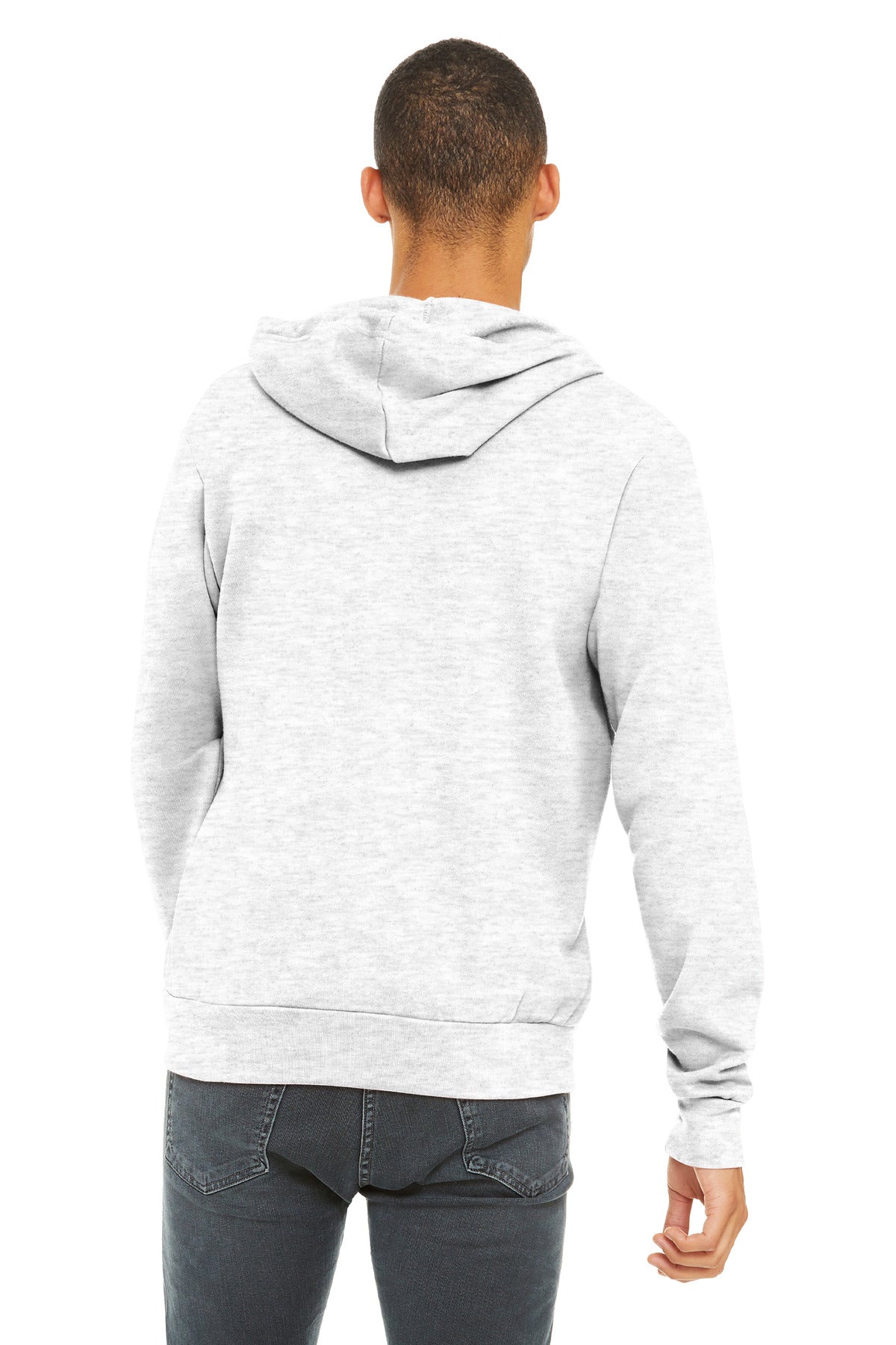 Ash BELLA+CANVAS Unisex Sponge Fleece Full-Zip Hoodie. BC3739