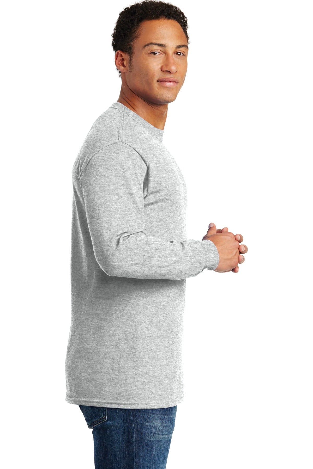 Ash Gildan - Heavy Cotton 100% Cotton Long Sleeve T-Shirt. 5400