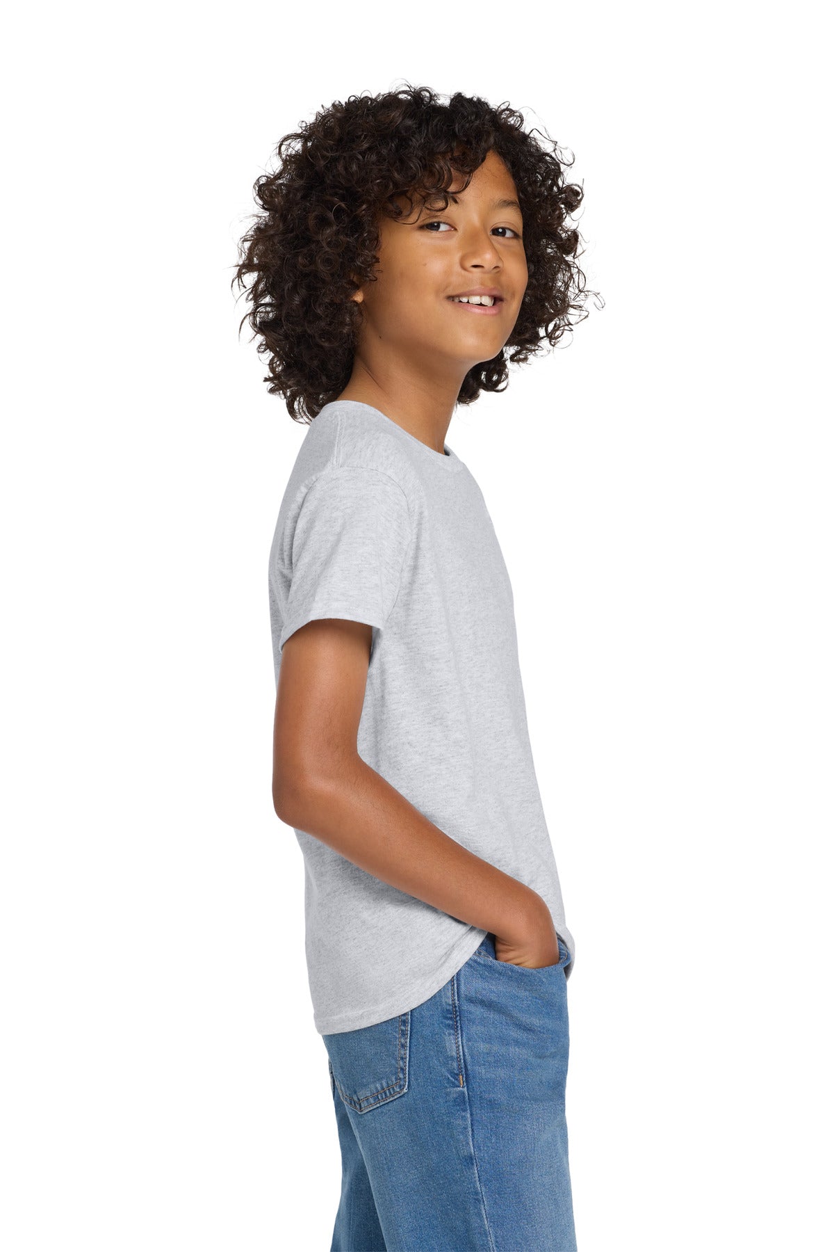 Ash Gildan Youth DryBlend 50 Cotton/50 Poly T-Shirt. 8000B