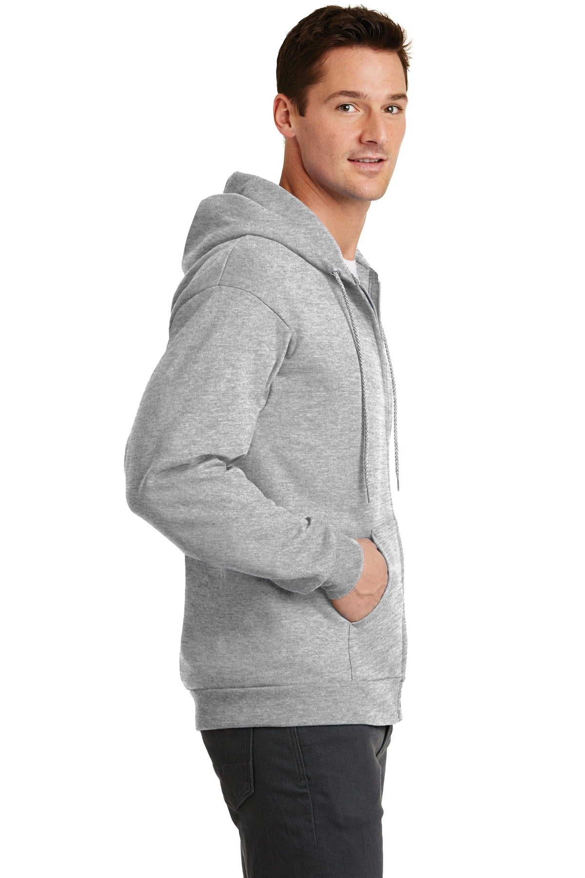 Ash Port & Co Core Fleece Full-Zip Hooded Sweatshirt. PC78ZH