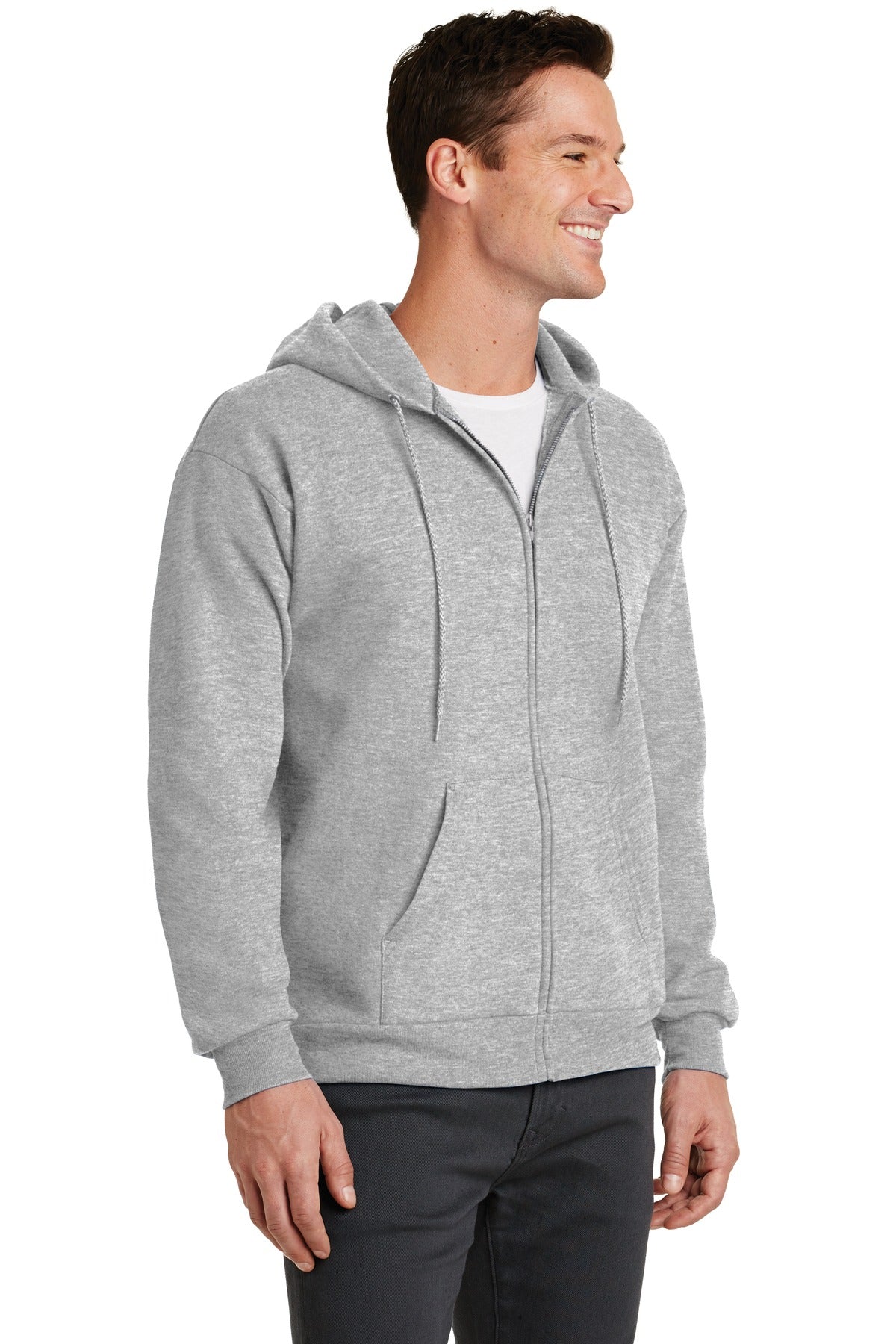 Ash Port & Co Core Fleece Full-Zip Hooded Sweatshirt. PC78ZH