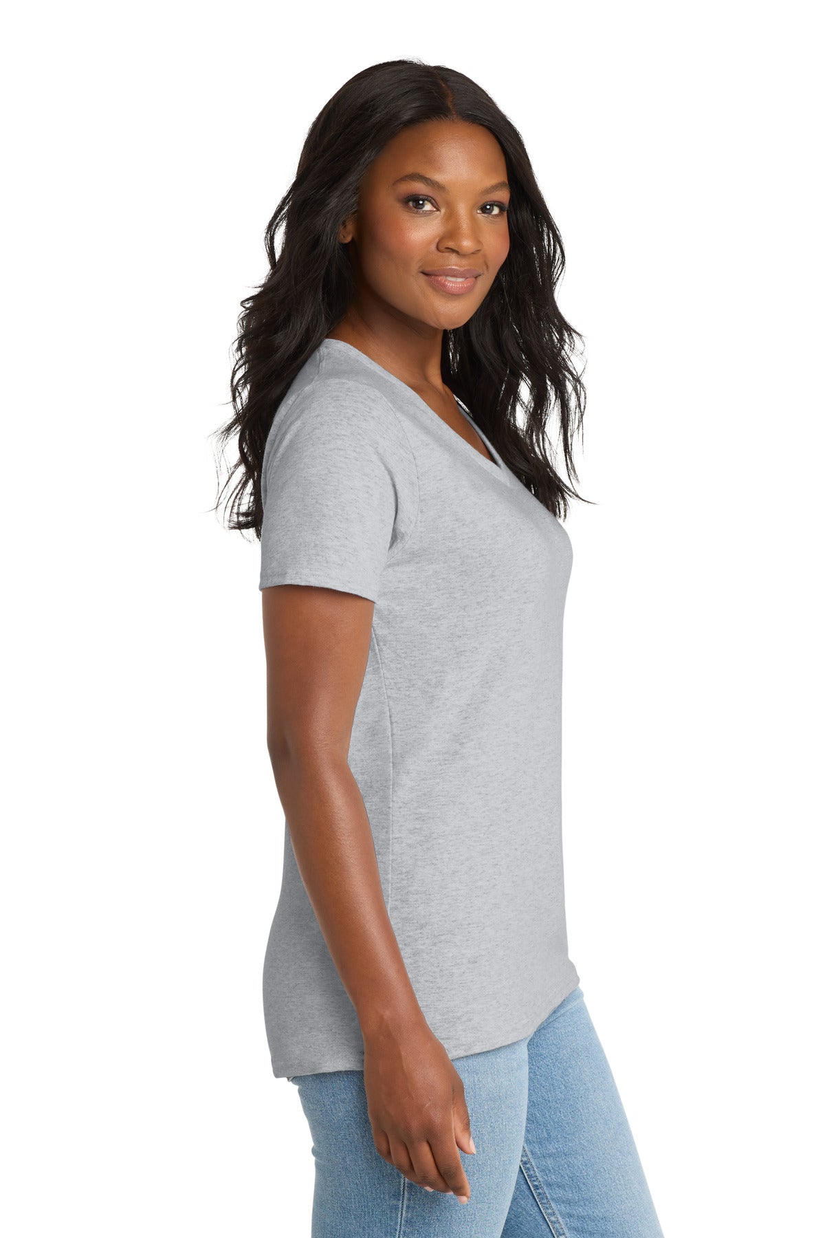 Ash Port & Co Women's Core Cotton V-Neck Tee. LPC54V