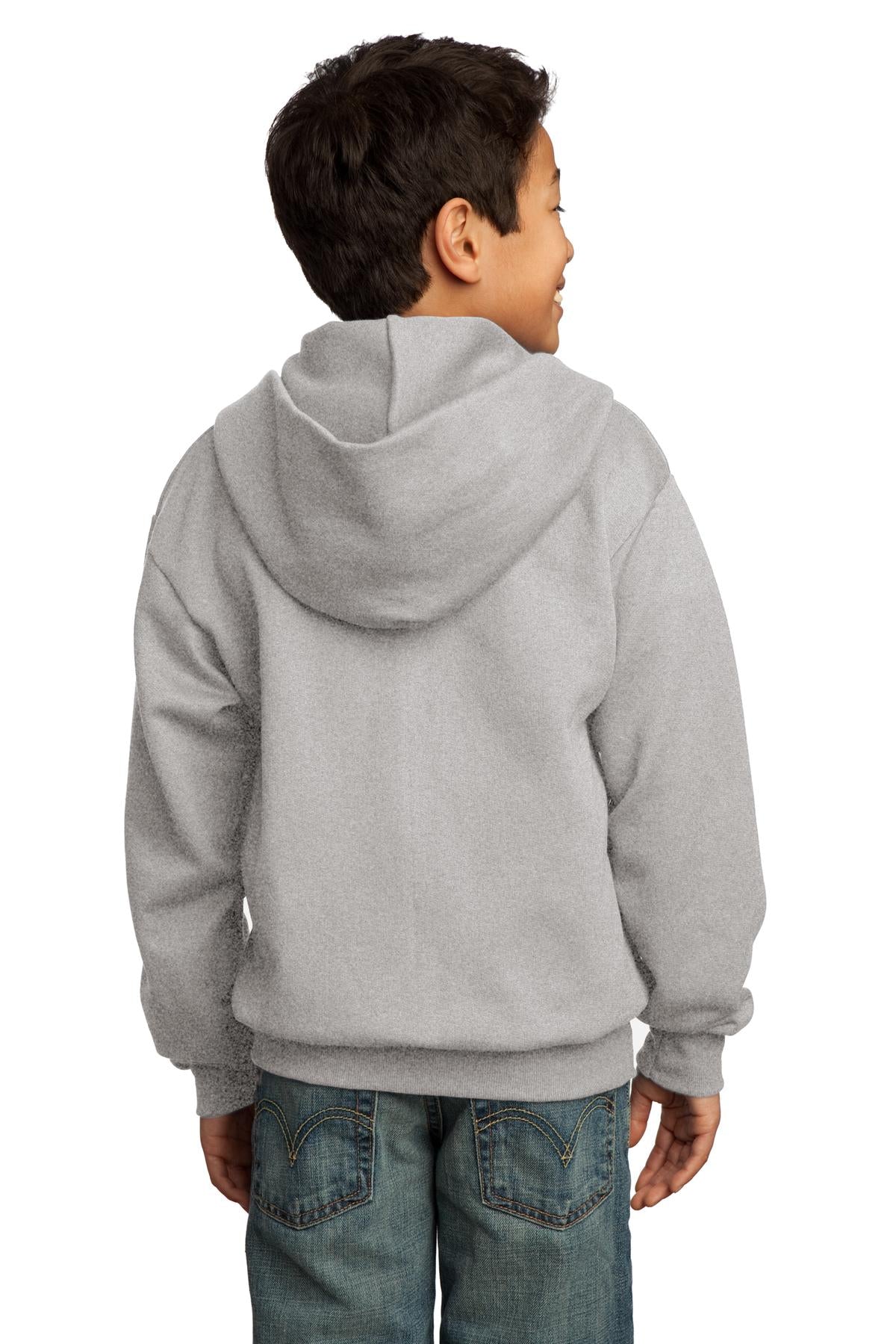 Ash Port & Co Youth Core Fleece Full-Zip Hooded Sweatshirt. PC90YZH