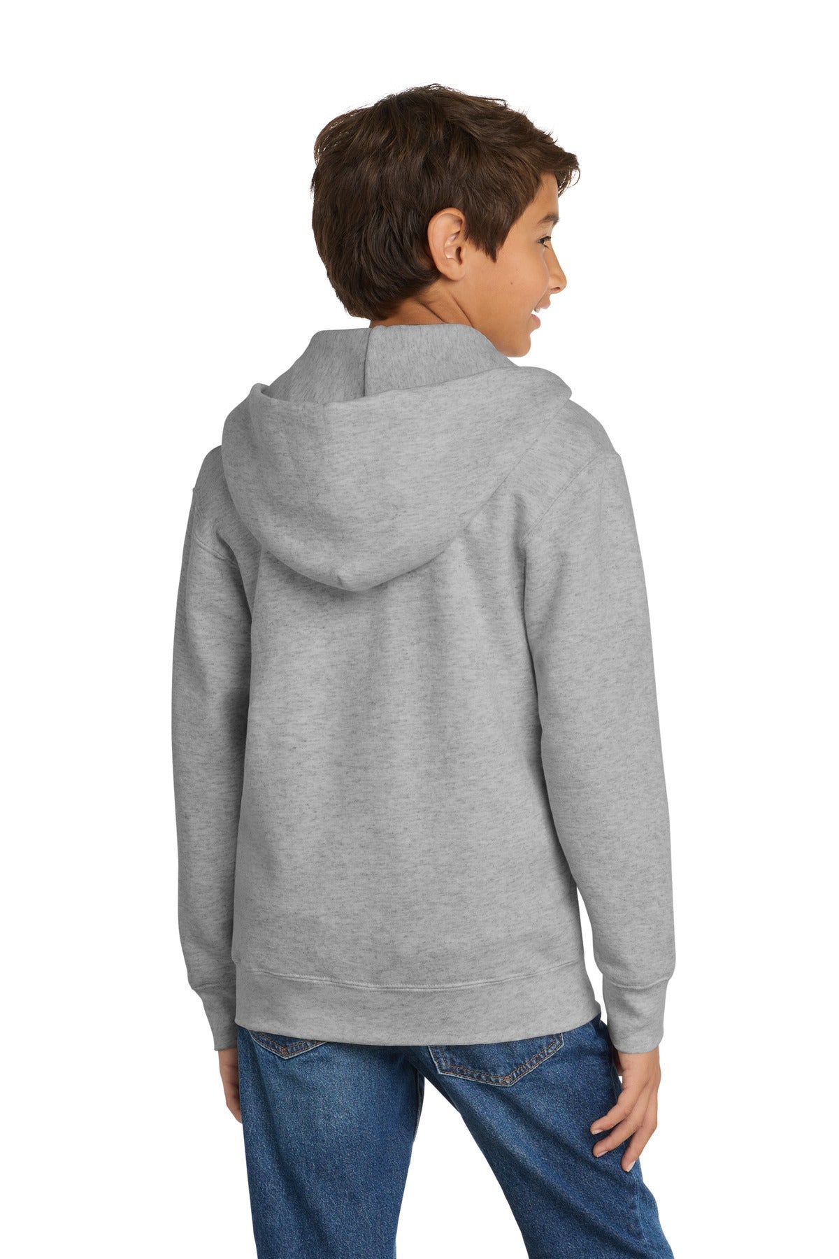 Ash Port & Co Youth Core Fleece Full-Zip Hooded Sweatshirt. PC90YZH