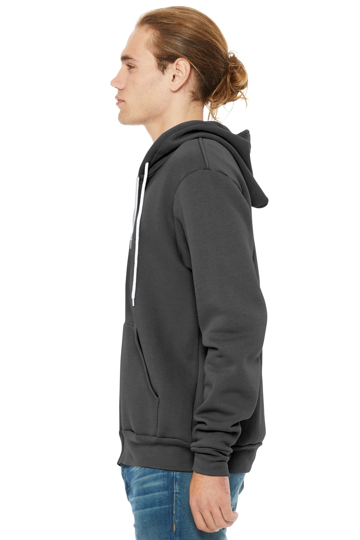 Asphalt BELLA+CANVAS Unisex Sponge Fleece Full-Zip Hoodie. BC3739