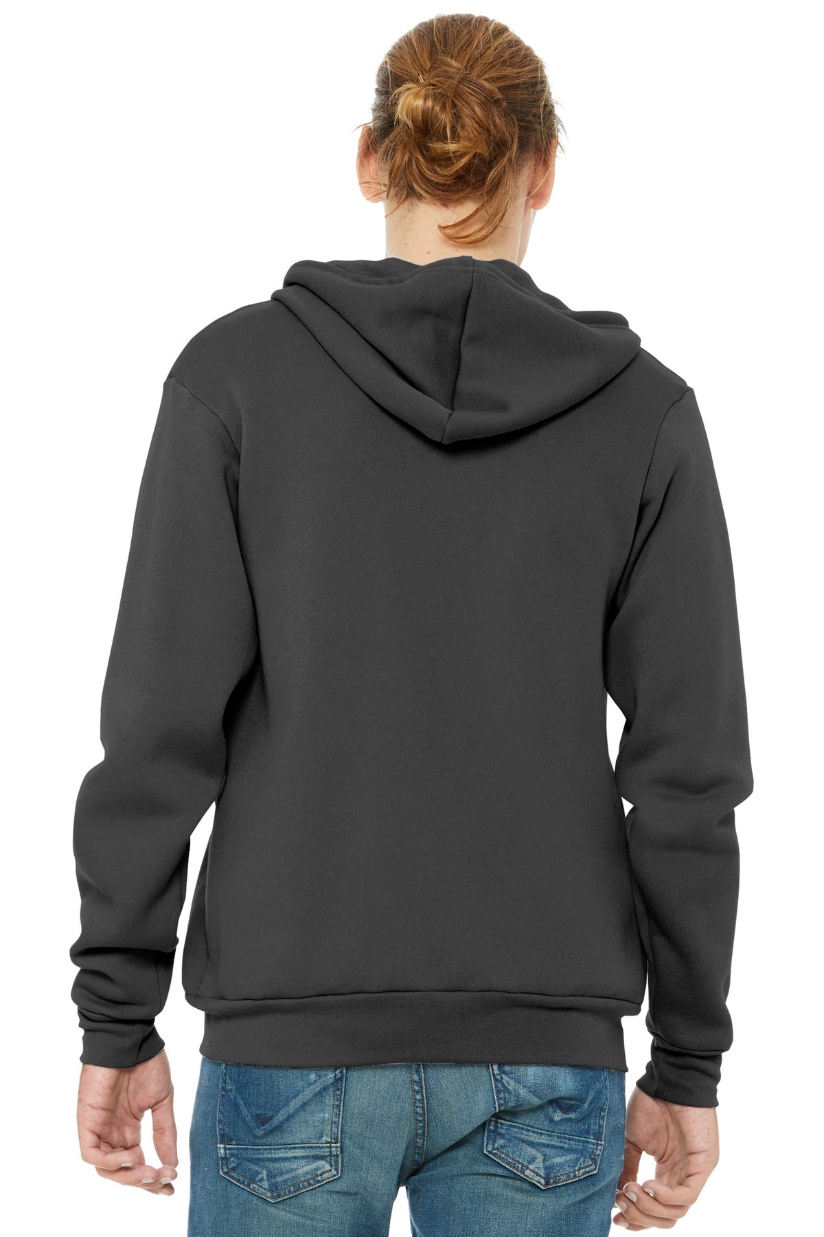 Asphalt BELLA+CANVAS Unisex Sponge Fleece Full-Zip Hoodie. BC3739