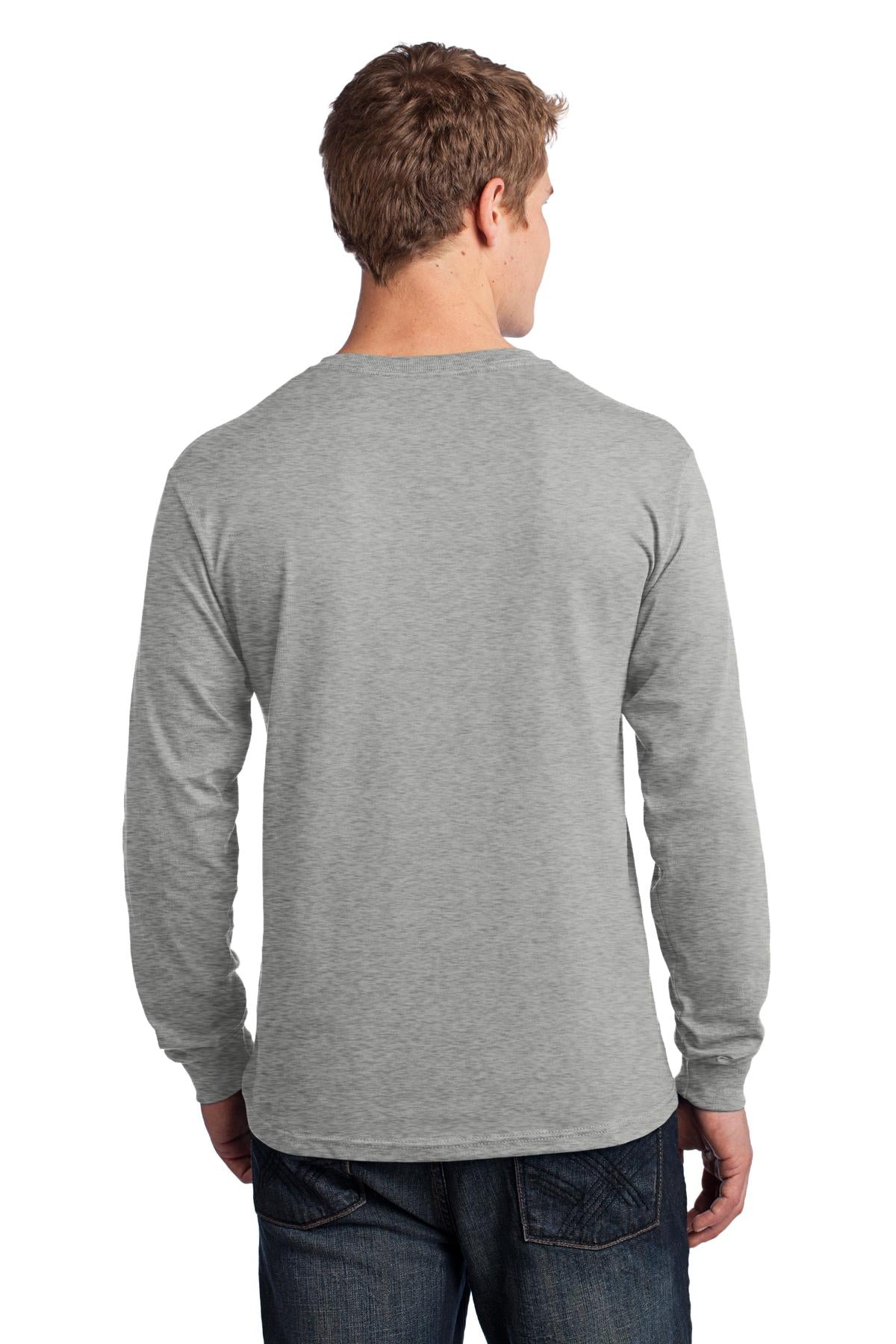 Ath Heather Port & Co Long Sleeve Core Cotton Tee. PC54LS
