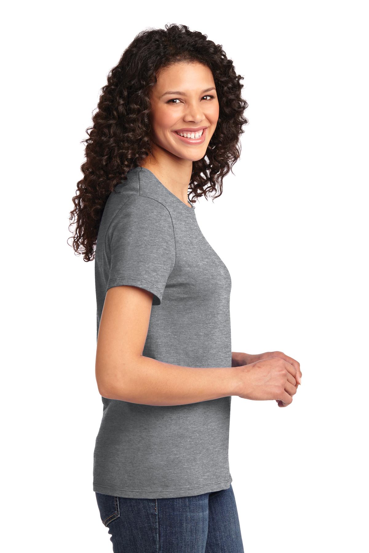 Ath Heather Port & Co Women's Essential Tee. LPC61