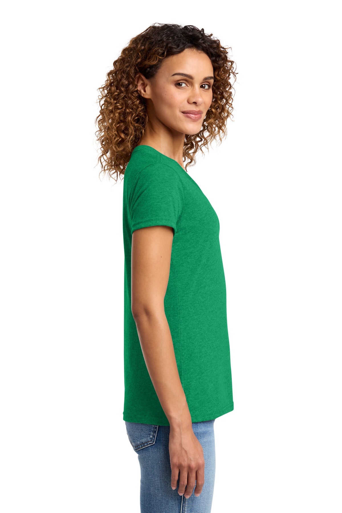 Ath Kelly Gn H Port & Co Women's Fan Favorite Blend V-Neck Tee. LPC455V