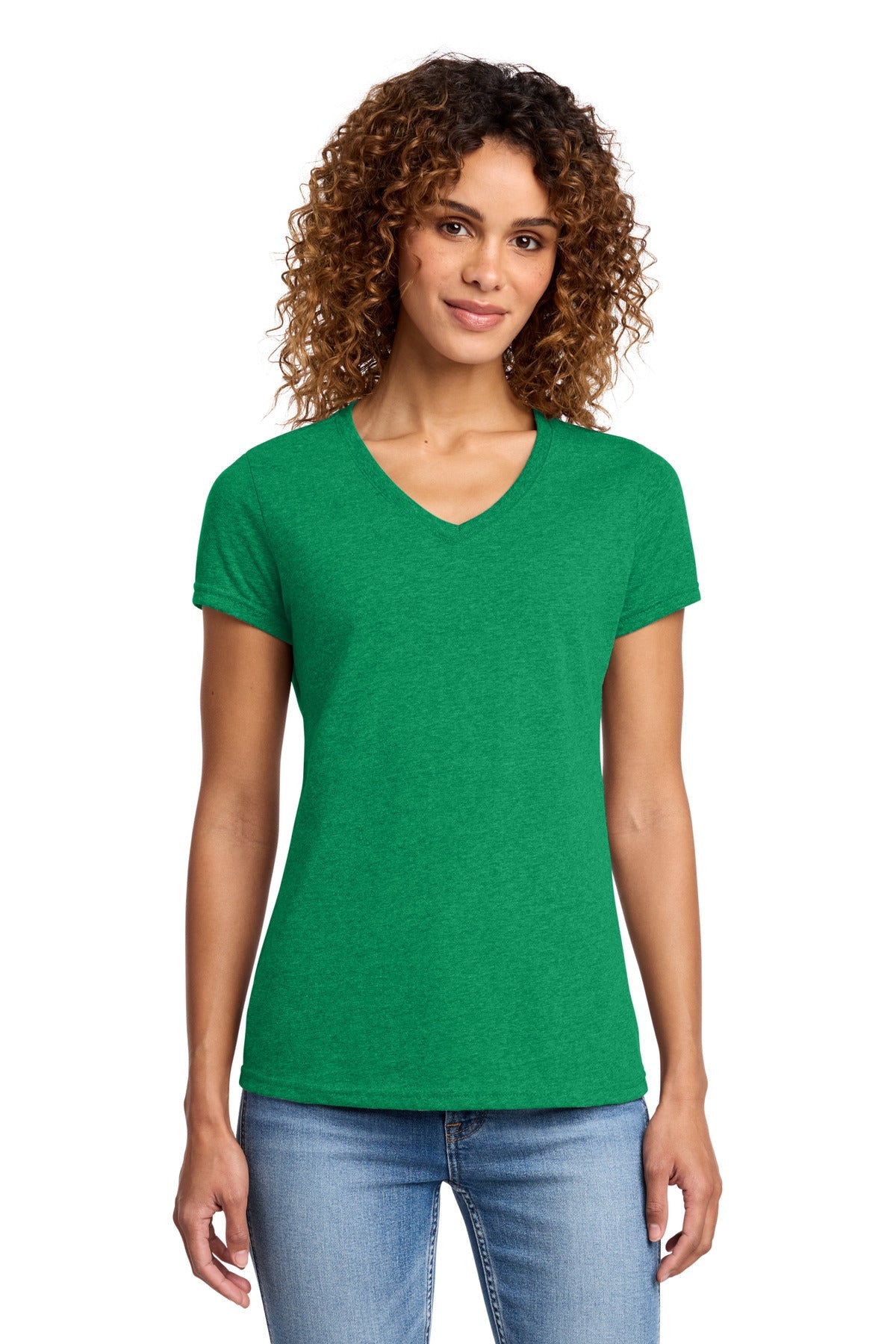 Ath Kelly Gn H Port & Co Women's Fan Favorite Blend V-Neck Tee. LPC455V