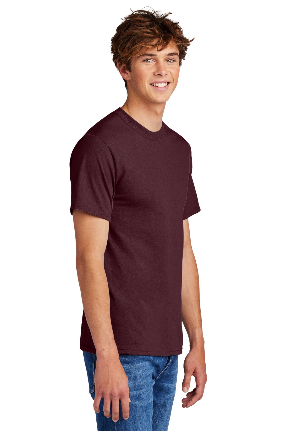 Ath Maroon Port & Co Core Blend Tee. PC55