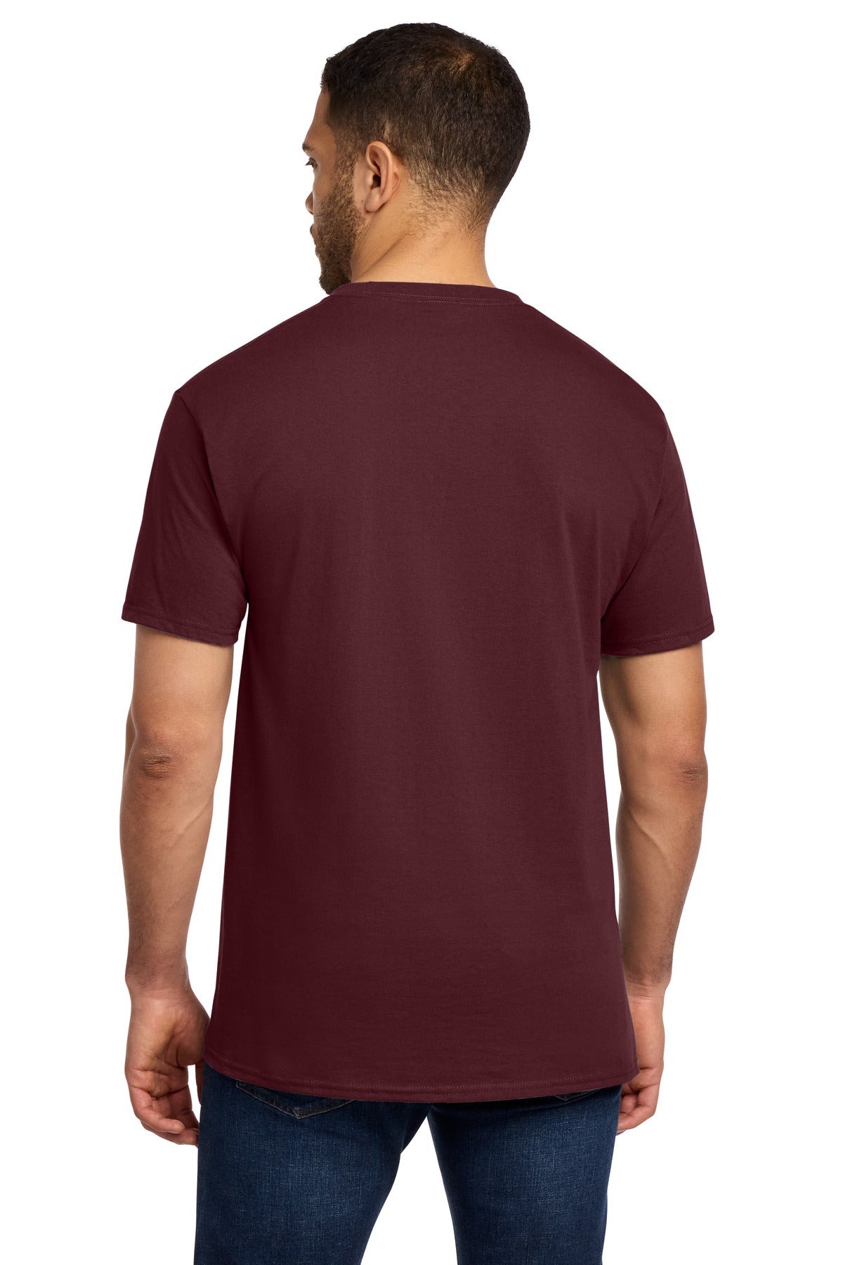 Ath. Maroon Port & Co Essential Pocket Tee. PC61P