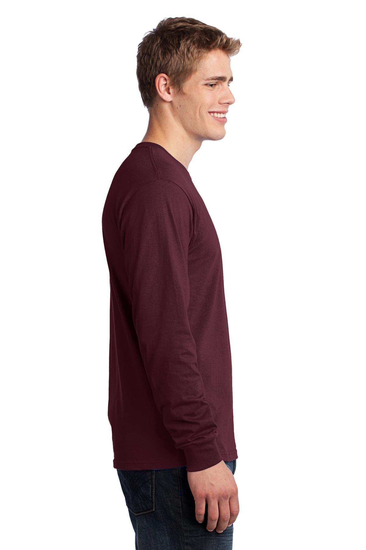 Ath Maroon Port & Co Long Sleeve Core Cotton Tee. PC54LS