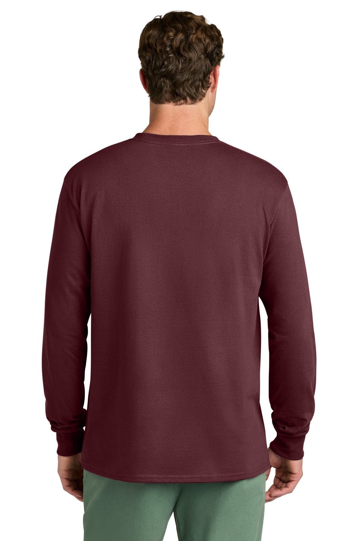Ath Maroon Port & Co Long Sleeve Core Cotton Tee. PC54LS