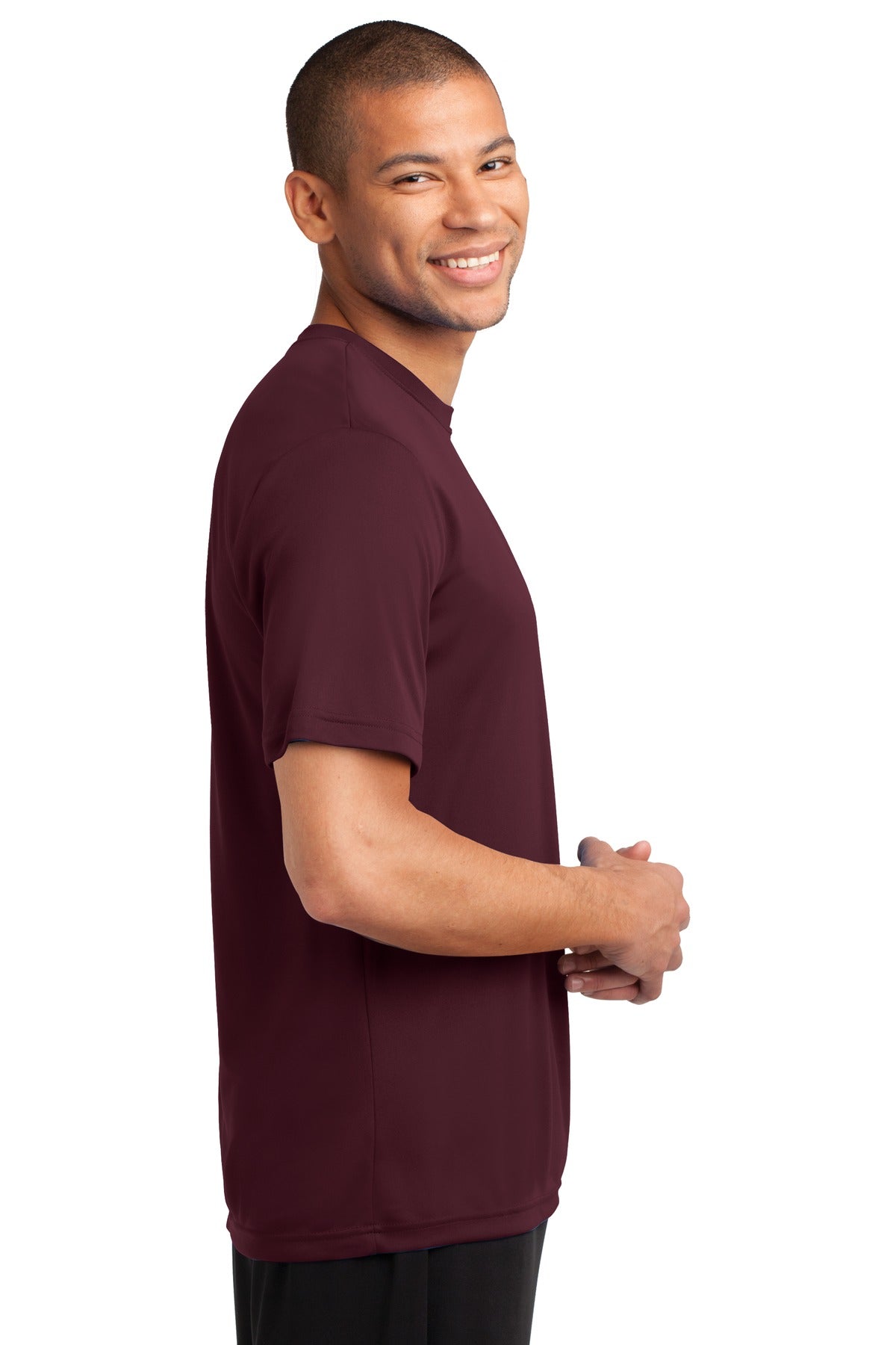 Ath Maroon Port & Co Performance Tee. PC380