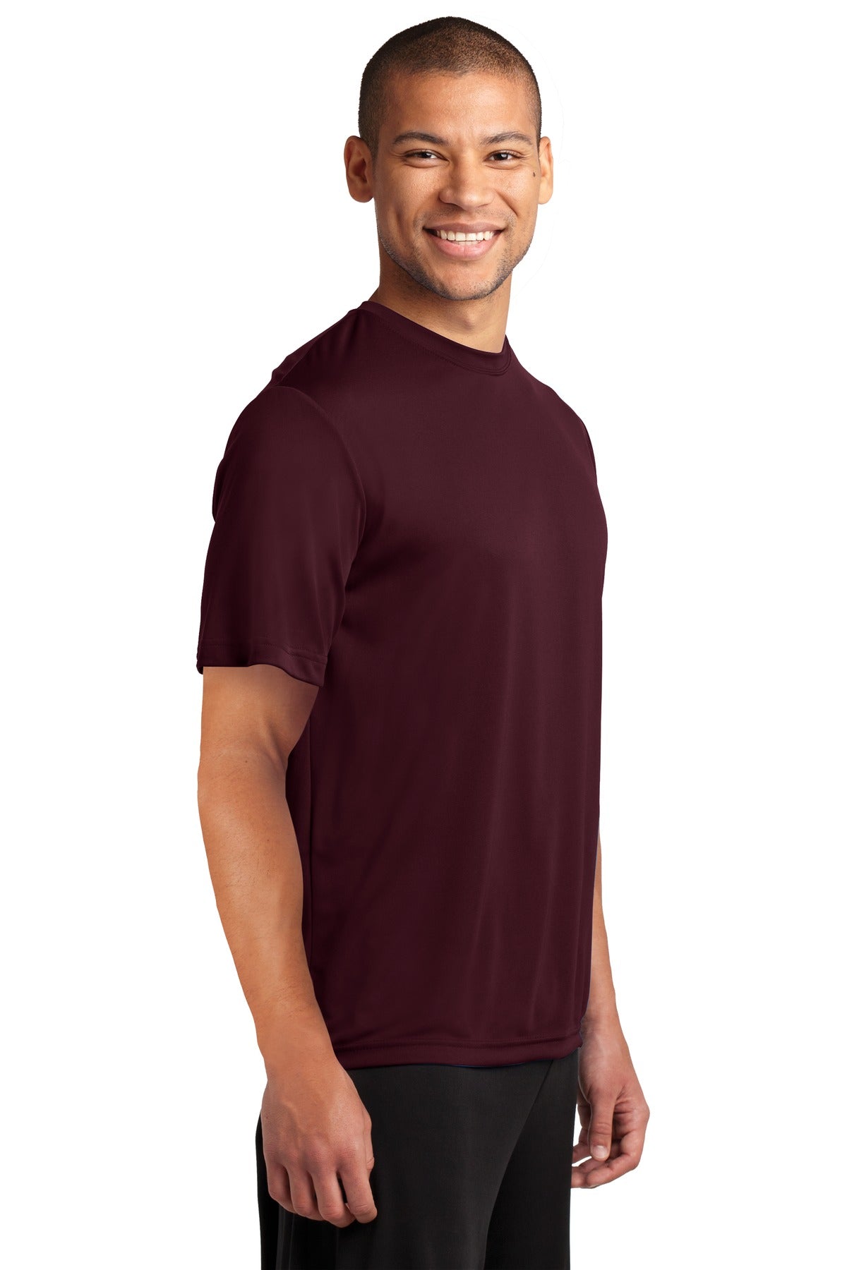 Ath Maroon Port & Co Performance Tee. PC380