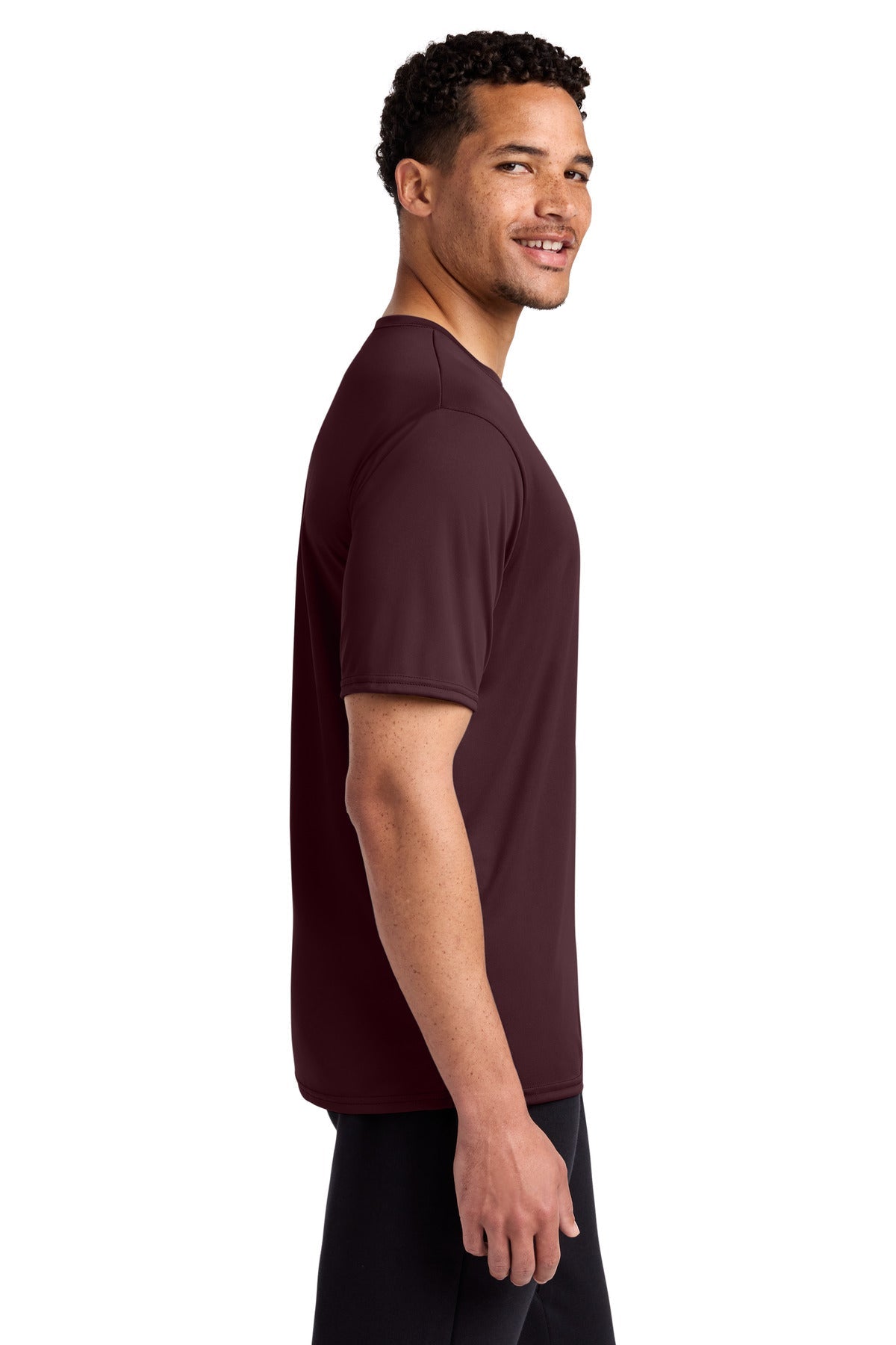 Ath Maroon Port & Co Performance Tee. PC380