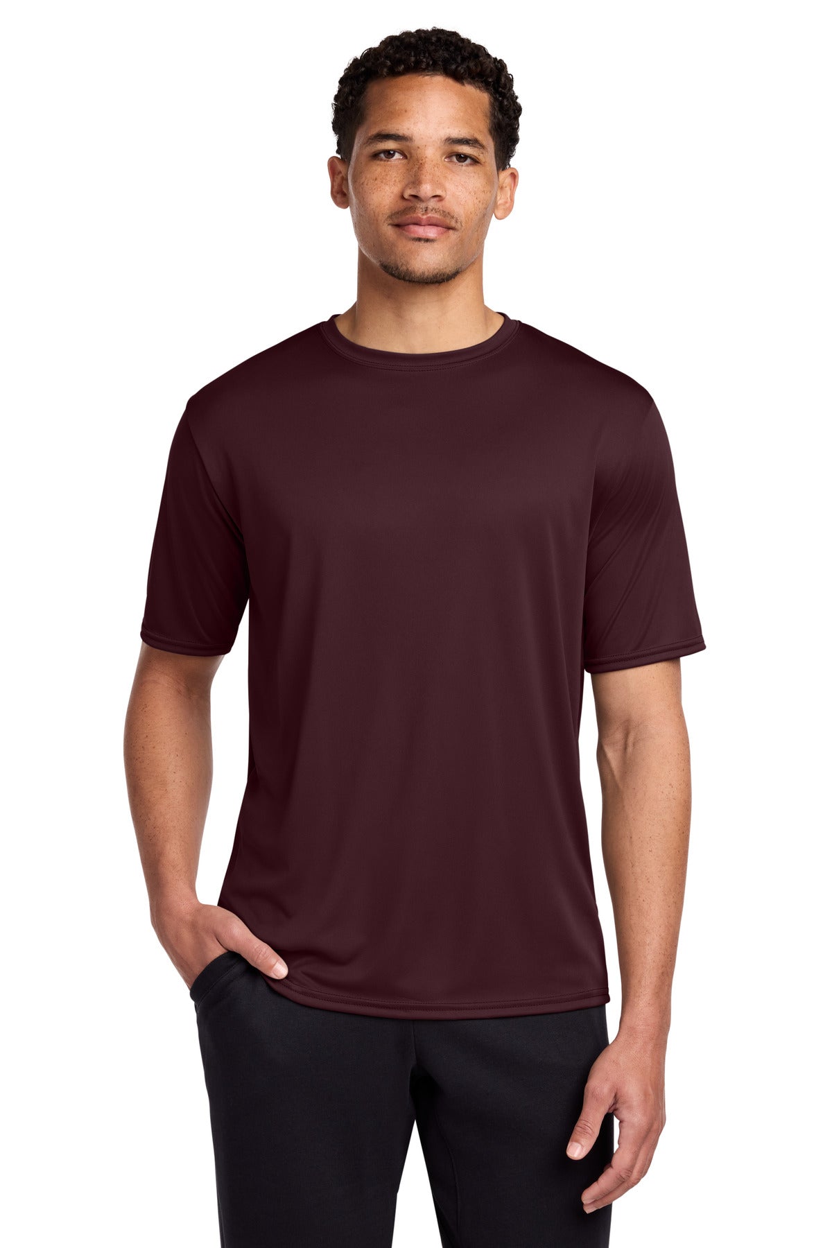 Ath Maroon Port & Co Performance Tee. PC380