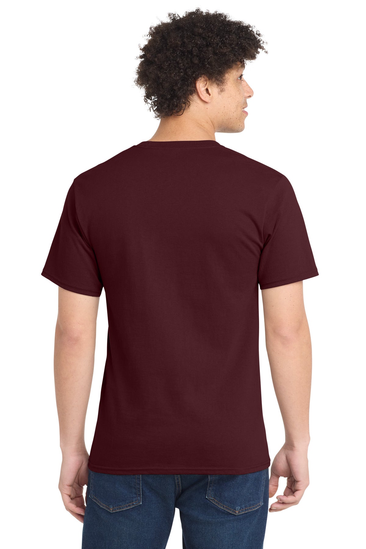 Ath Maroon Port & Co Tall Essential Tee. PC61T