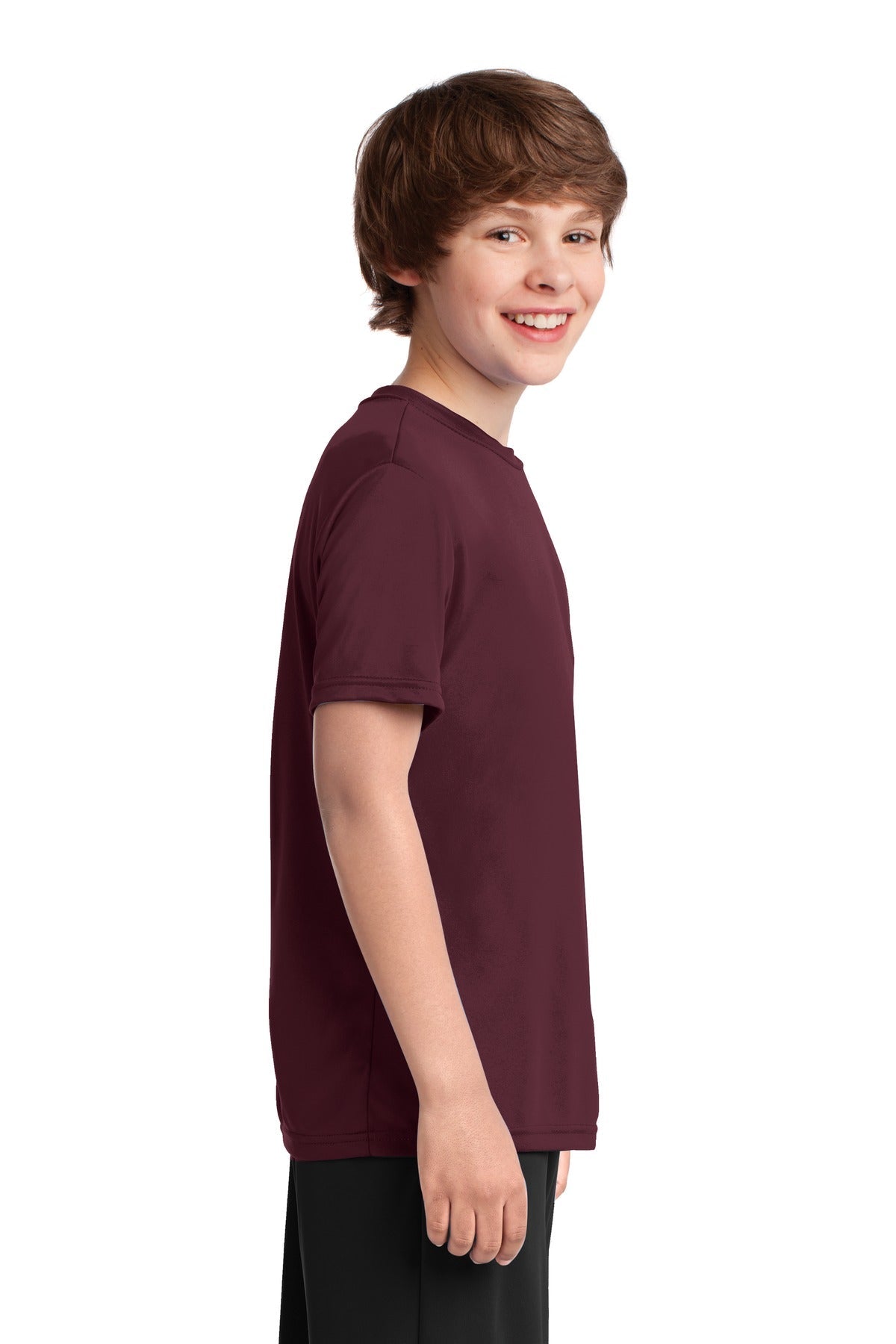 Ath Maroon Port & Co Youth Performance Tee. PC380Y