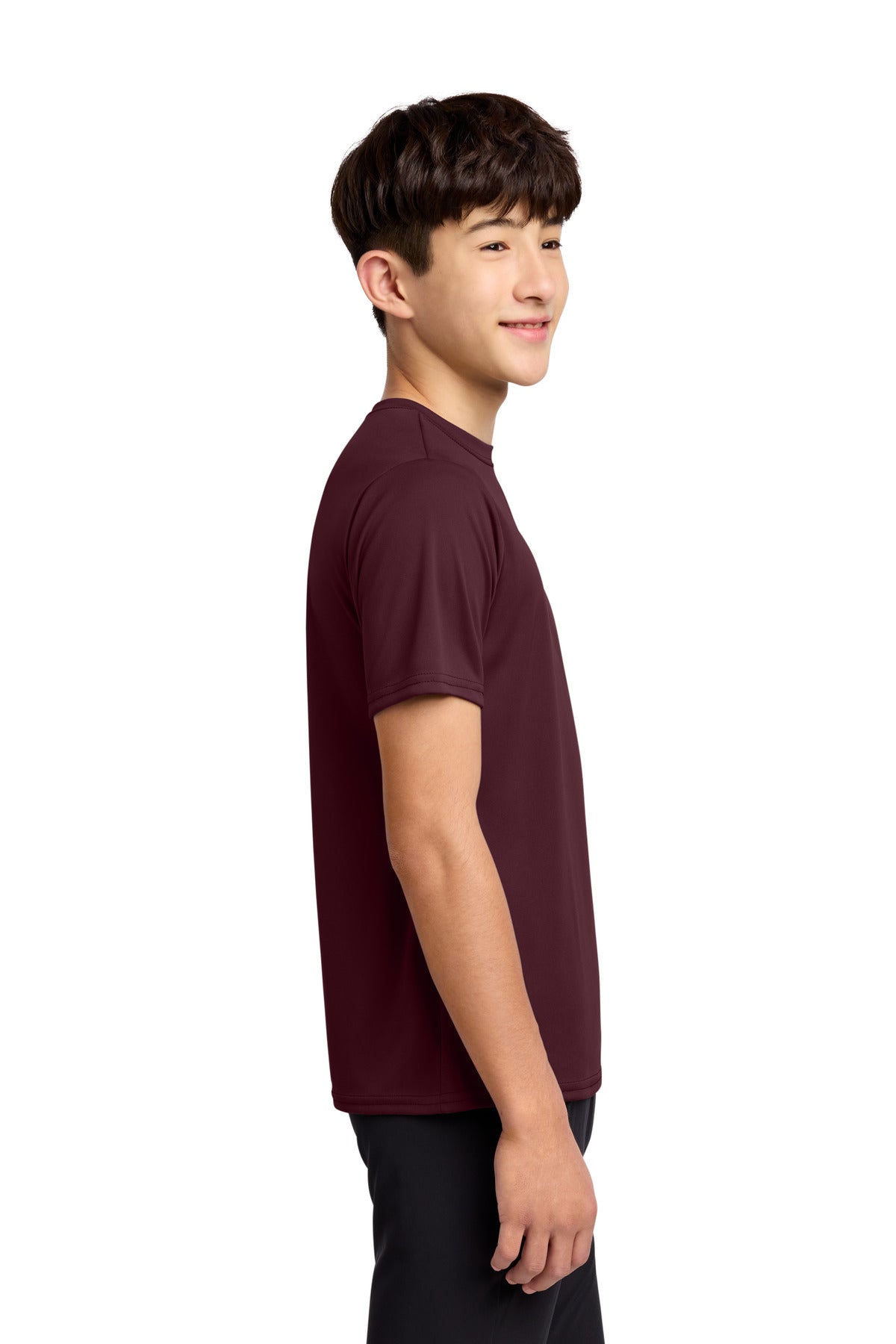 Ath Maroon Port & Co Youth Performance Tee. PC380Y
