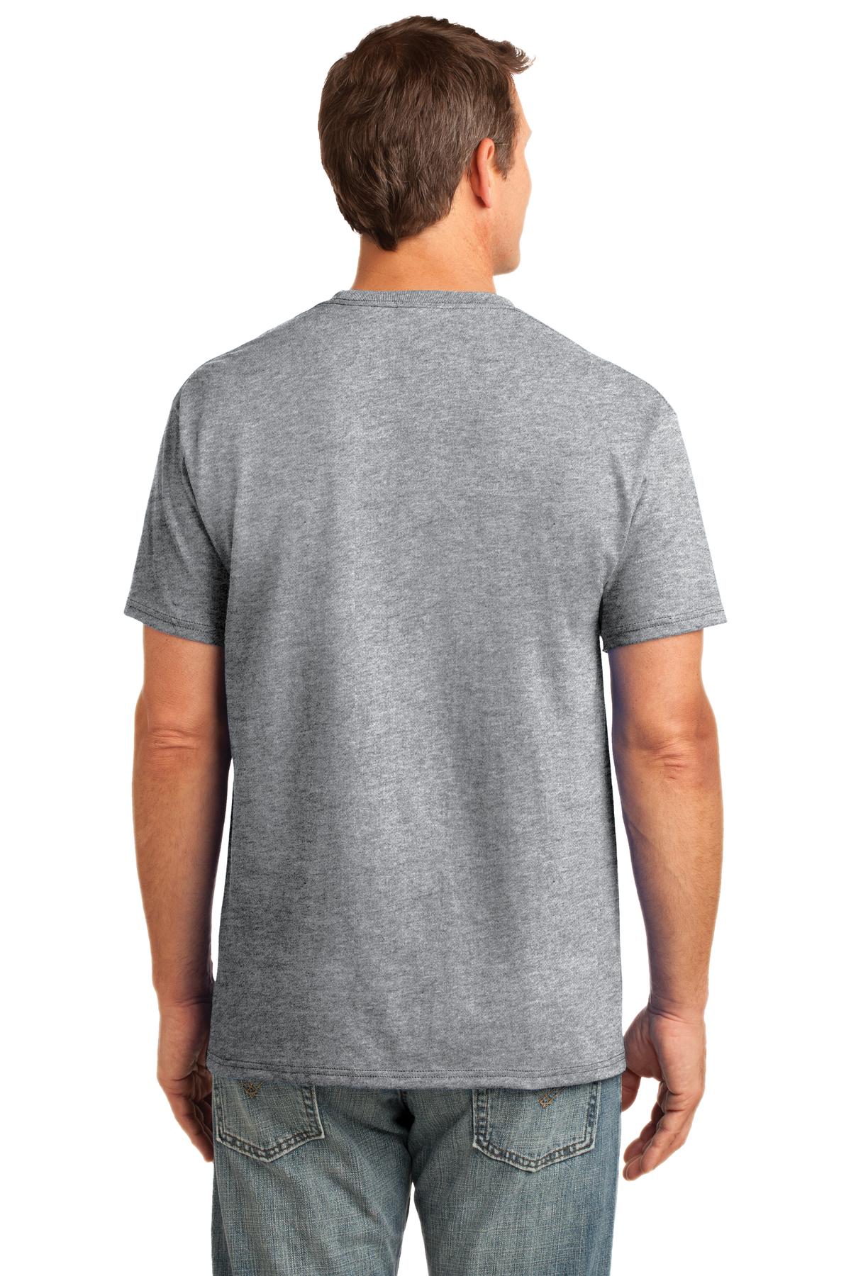 Athl Heather Port & Co Core Cotton Pocket Tee. PC54P