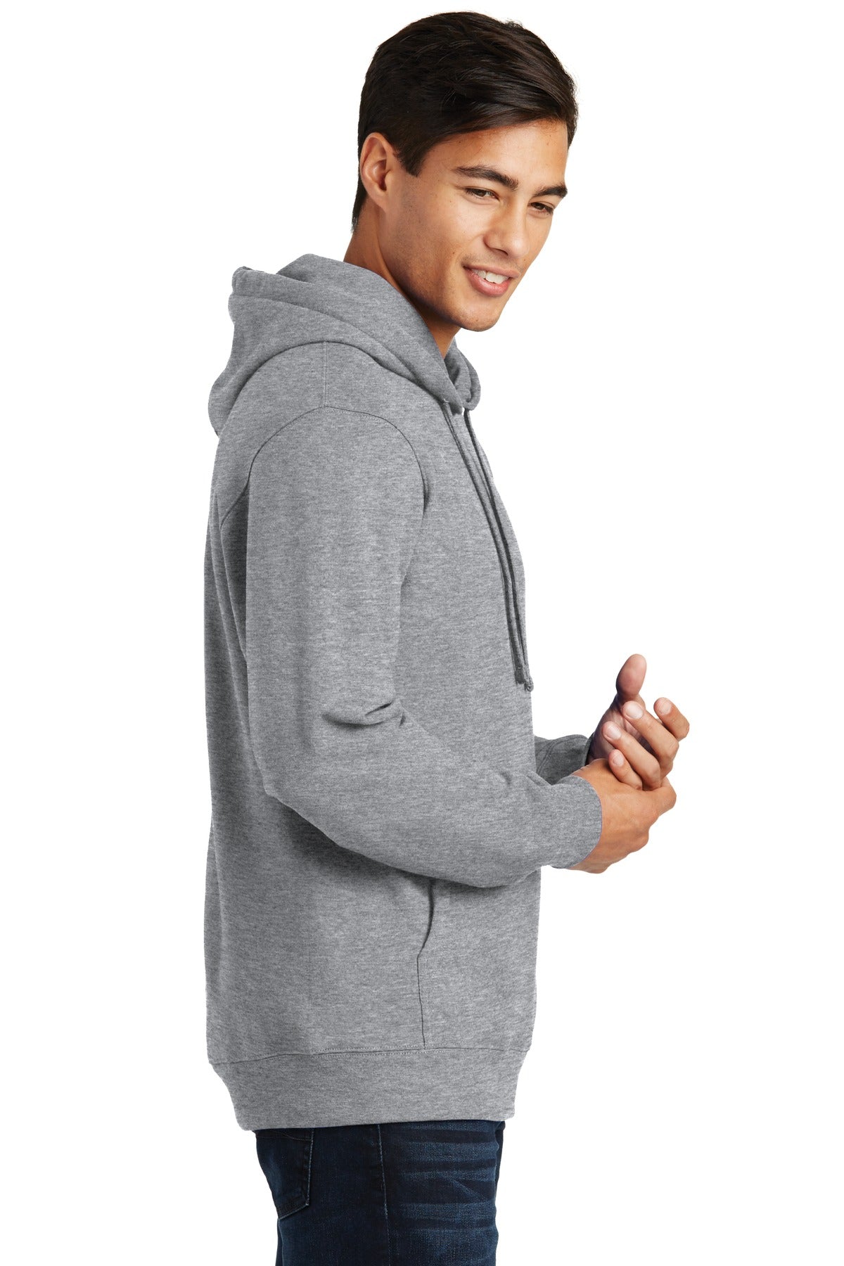 Athl Heather Port & Co Fan Favorite Fleece Pullover Hooded Sweatshirt. PC850H