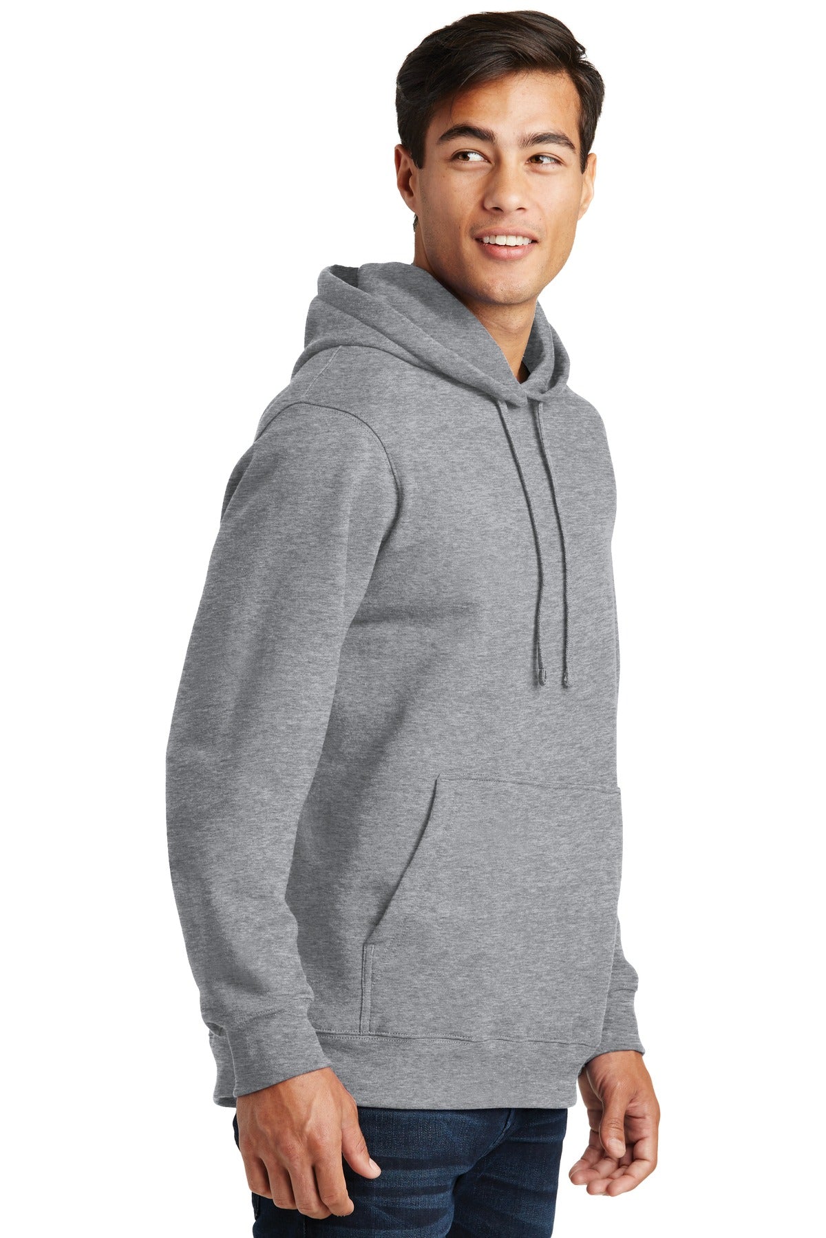 Athl Heather Port & Co Fan Favorite Fleece Pullover Hooded Sweatshirt. PC850H