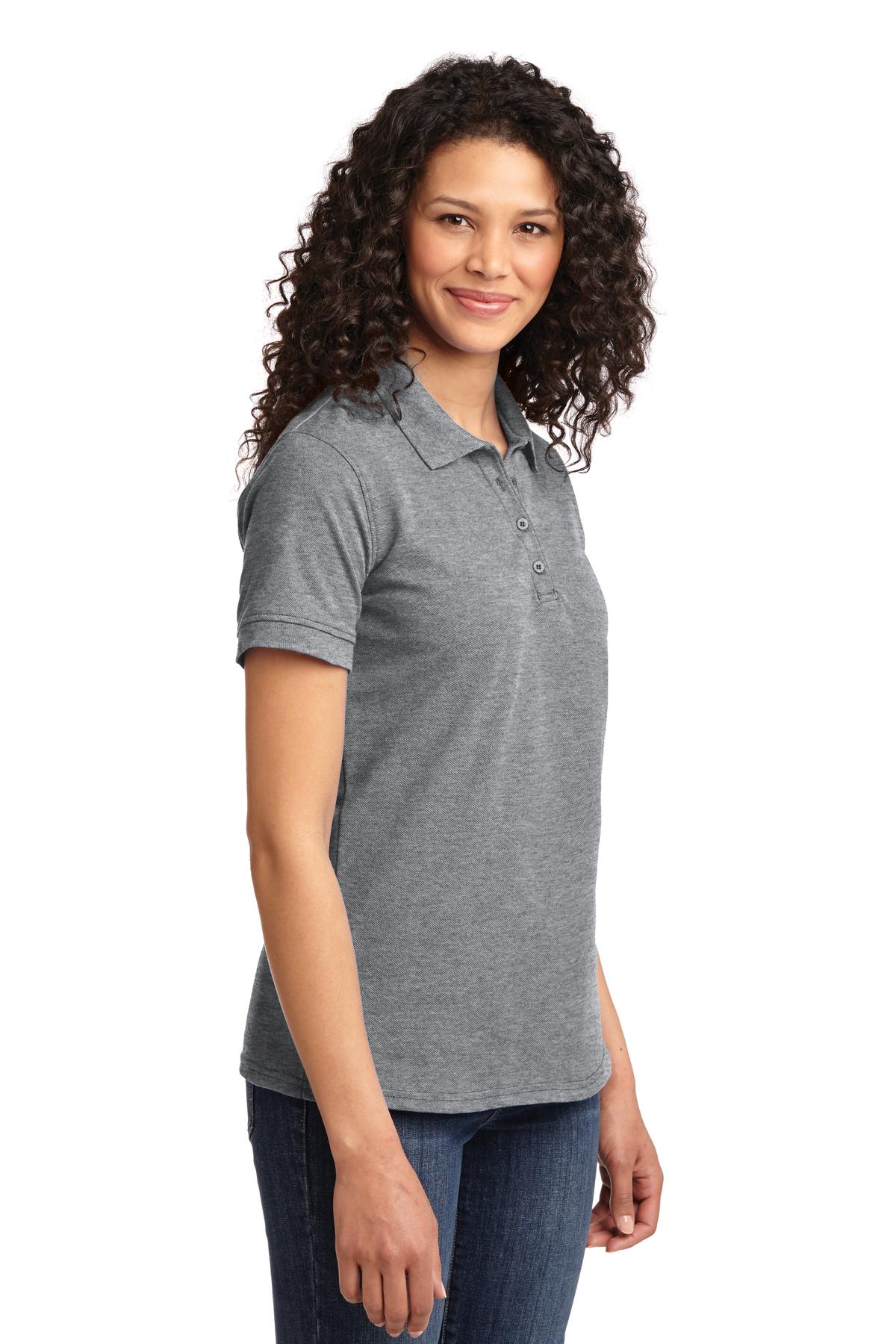 Athl Heather Port & Co Women's Core Blend Pique Polo. LKP155