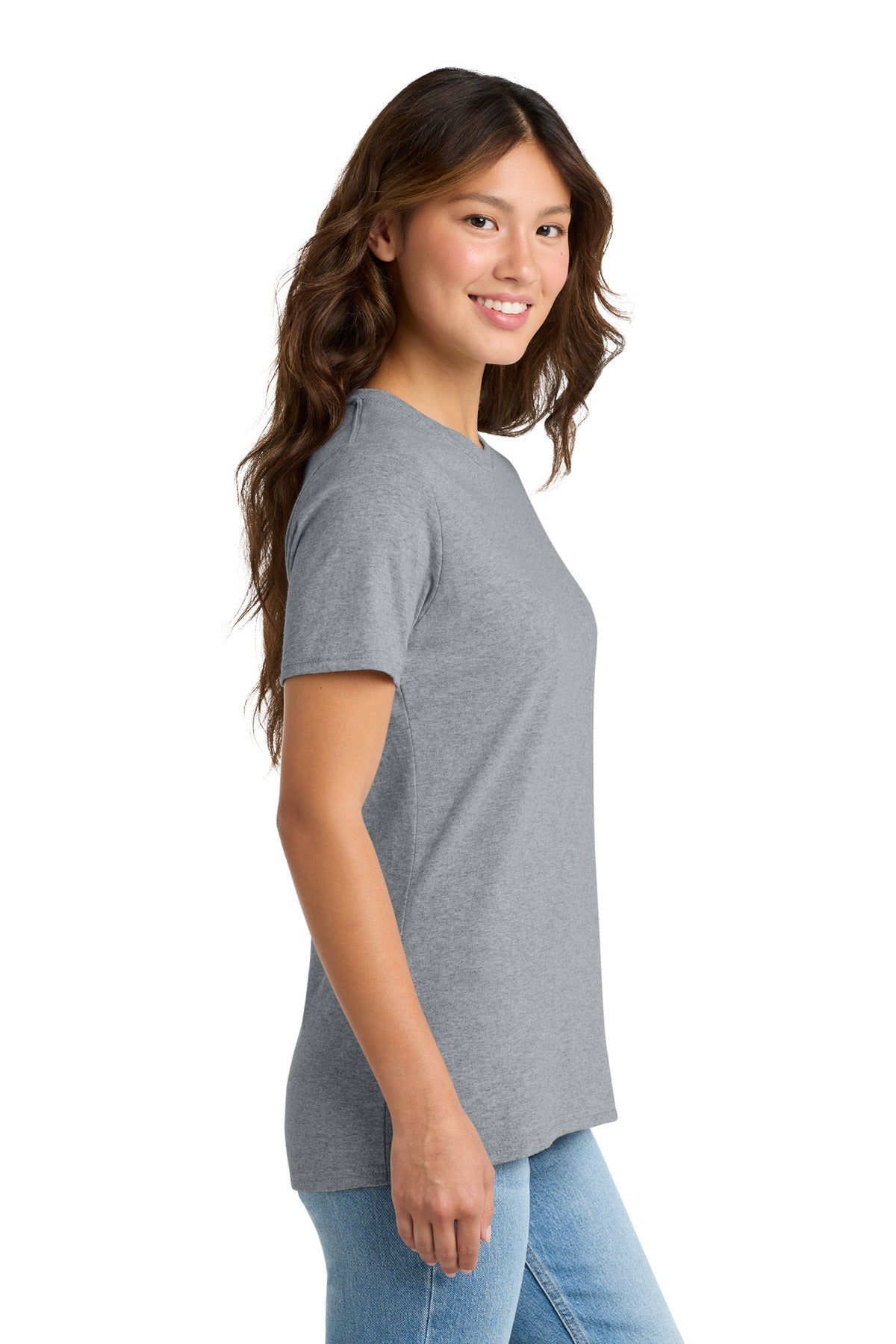 Athl Heather Port & Co Women's Core Cotton Tee. LPC54