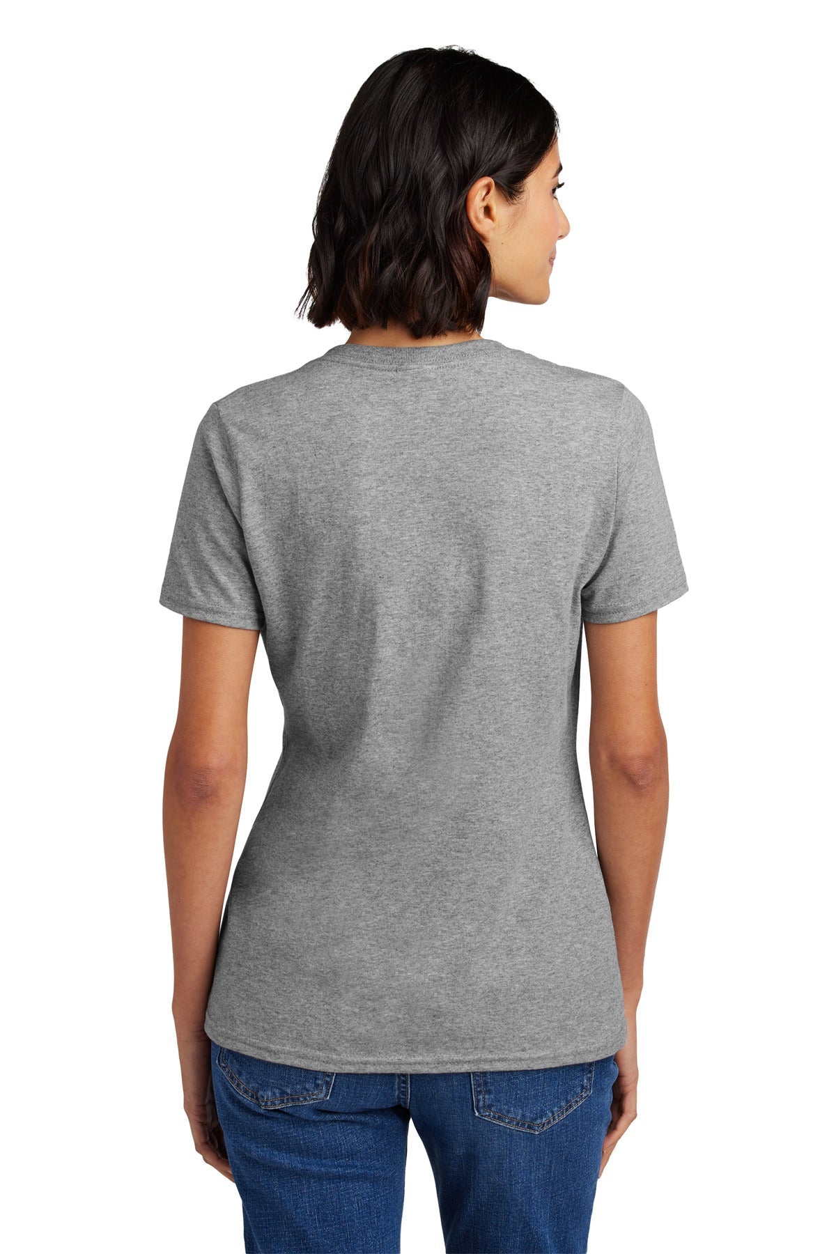 Athl Heather Port & Co Women's Core Cotton V-Neck Tee. LPC54V