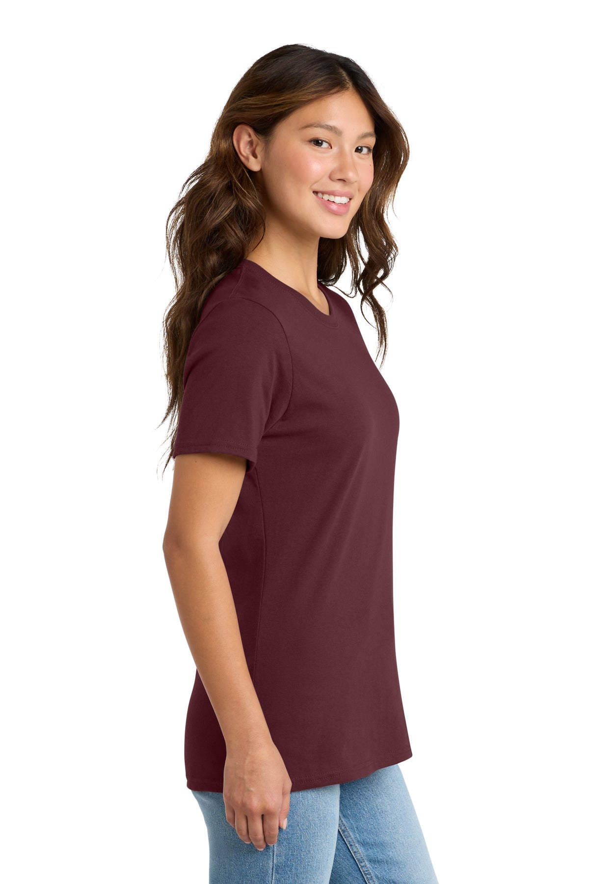 Athl Maroon Port & Co Women's Core Cotton Tee. LPC54