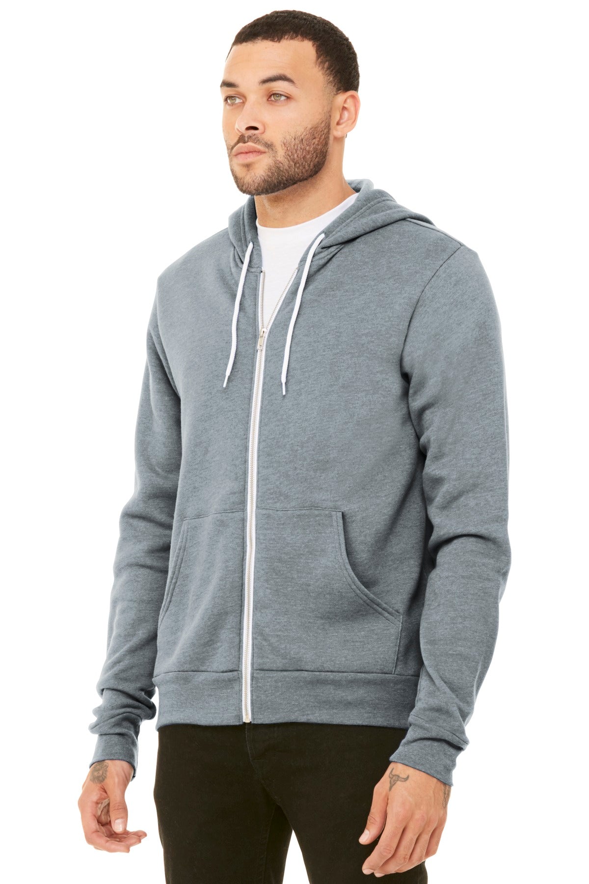 Athletic Ht BELLA+CANVAS Unisex Sponge Fleece Full-Zip Hoodie. BC3739