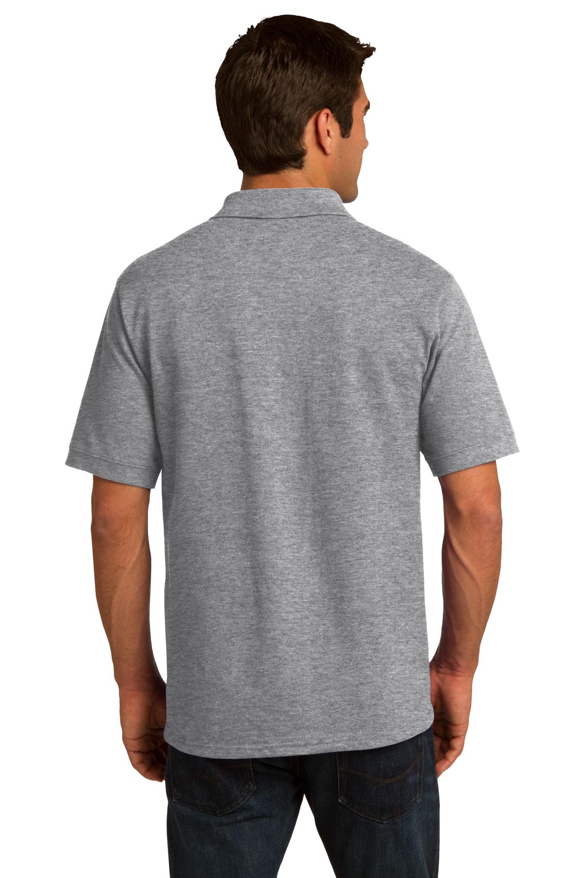 Athletic Hthr Port & Co Core Blend Pique Polo. KP155