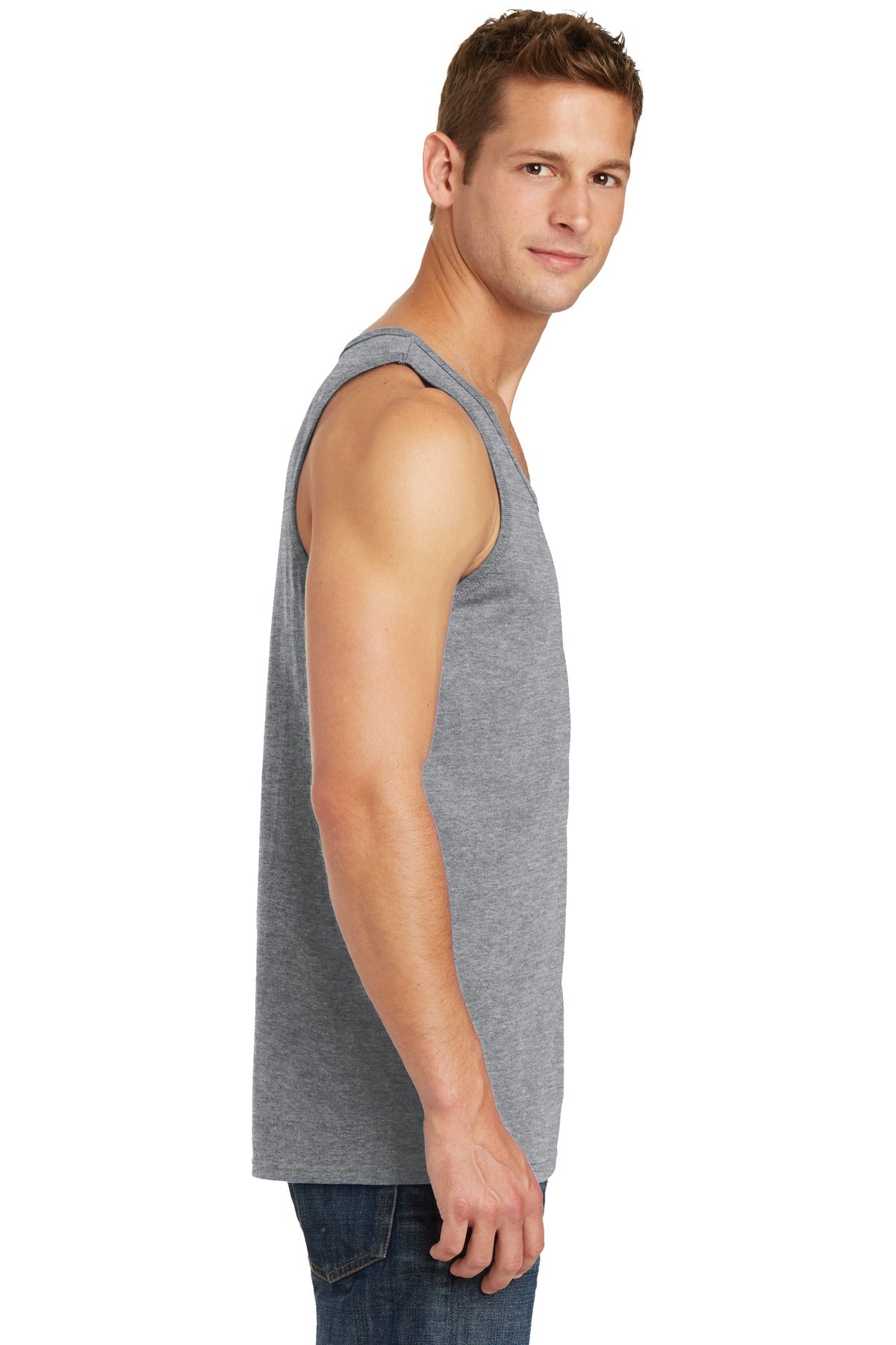 Athletic Hthr Port & Co Core Cotton Tank Top. PC54TT