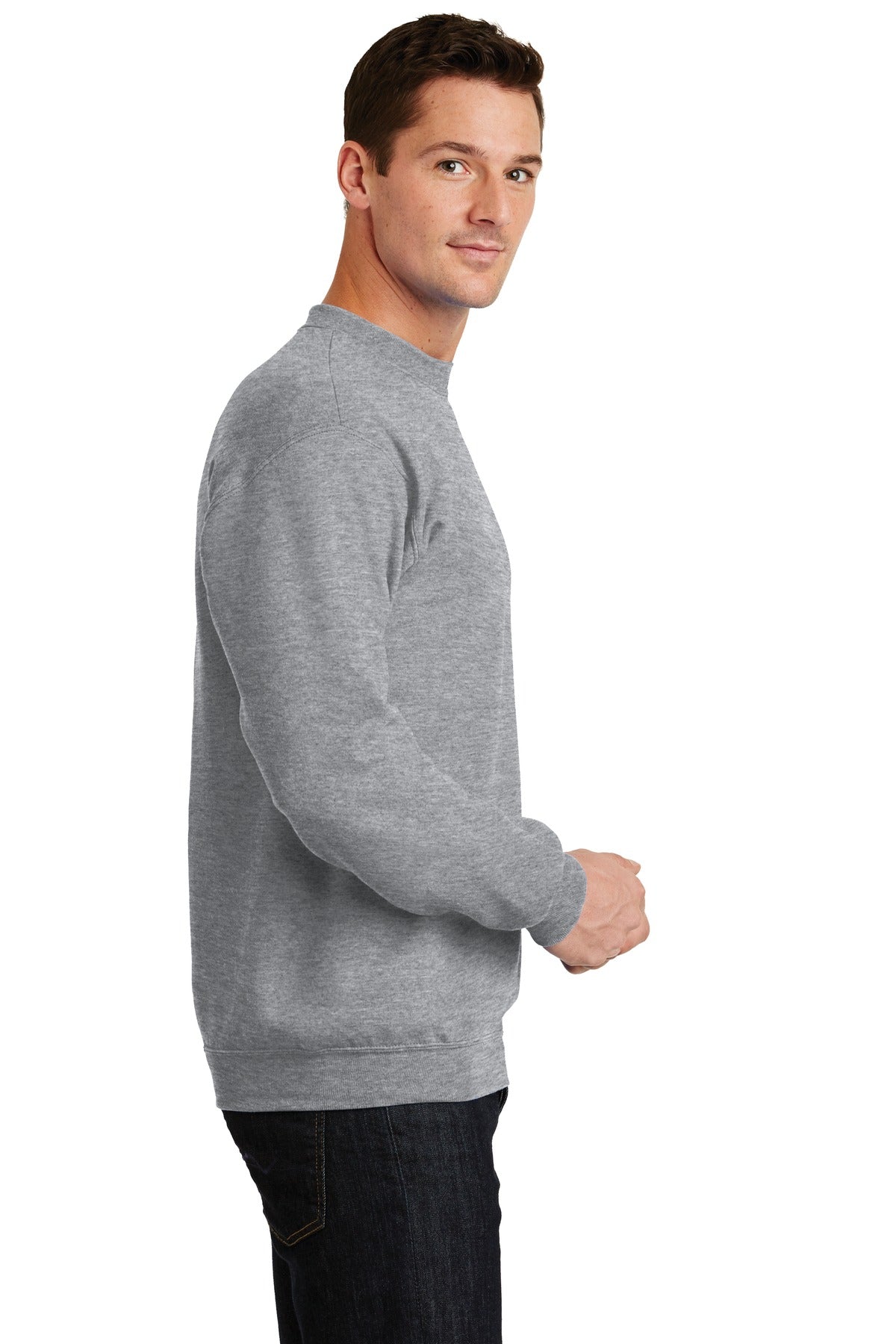 Athletic Hthr Port & Co Core Fleece Crewneck Sweatshirt. PC78