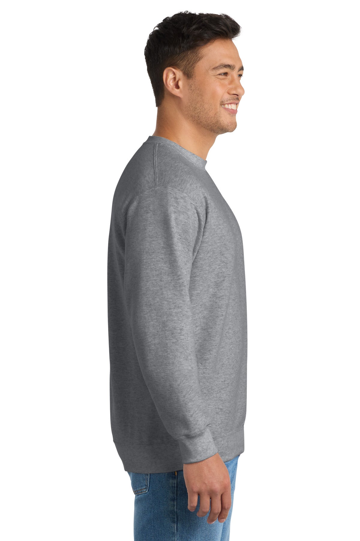 Athletic Hthr Port & Co Essential Fleece Crewneck Sweatshirt. PC90