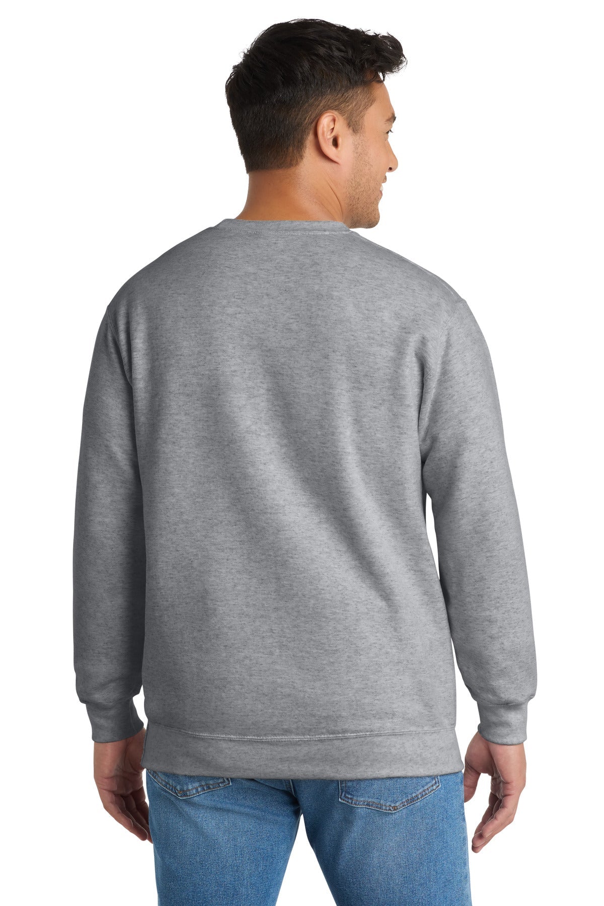Athletic Hthr Port & Co Essential Fleece Crewneck Sweatshirt. PC90