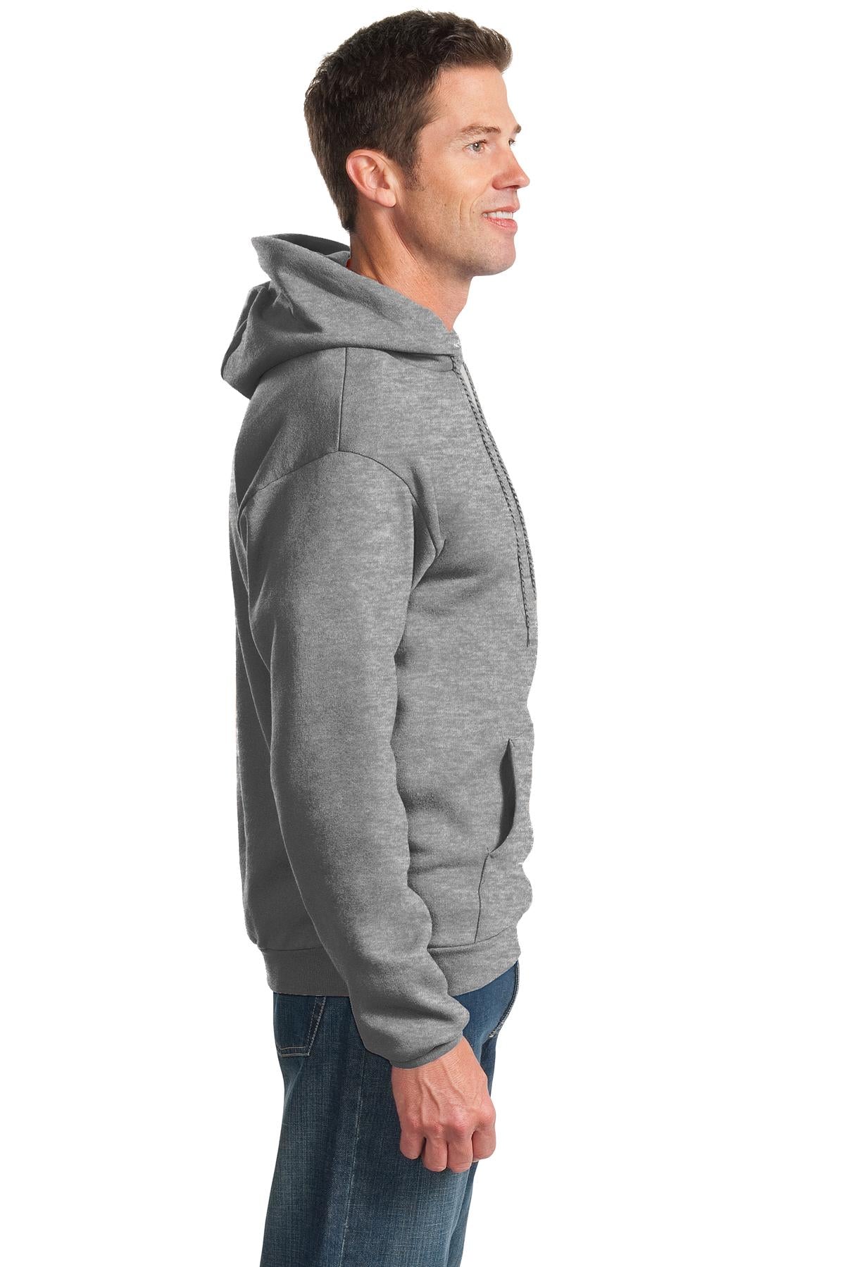 Athletic Hthr Port & Co Essential Fleece Pullover Hooded Sweatshirt. PC90H