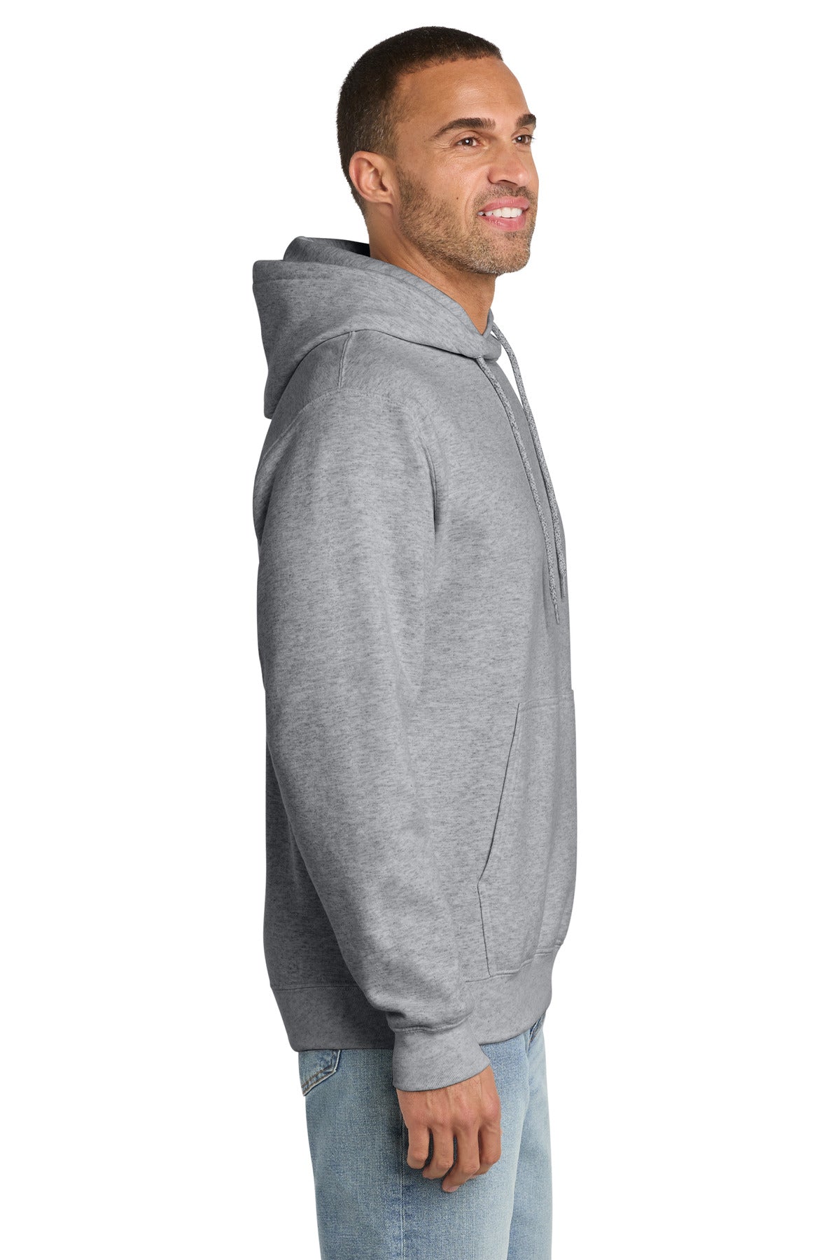 Athletic Hthr Port & Co Essential Fleece Pullover Hooded Sweatshirt. PC90H