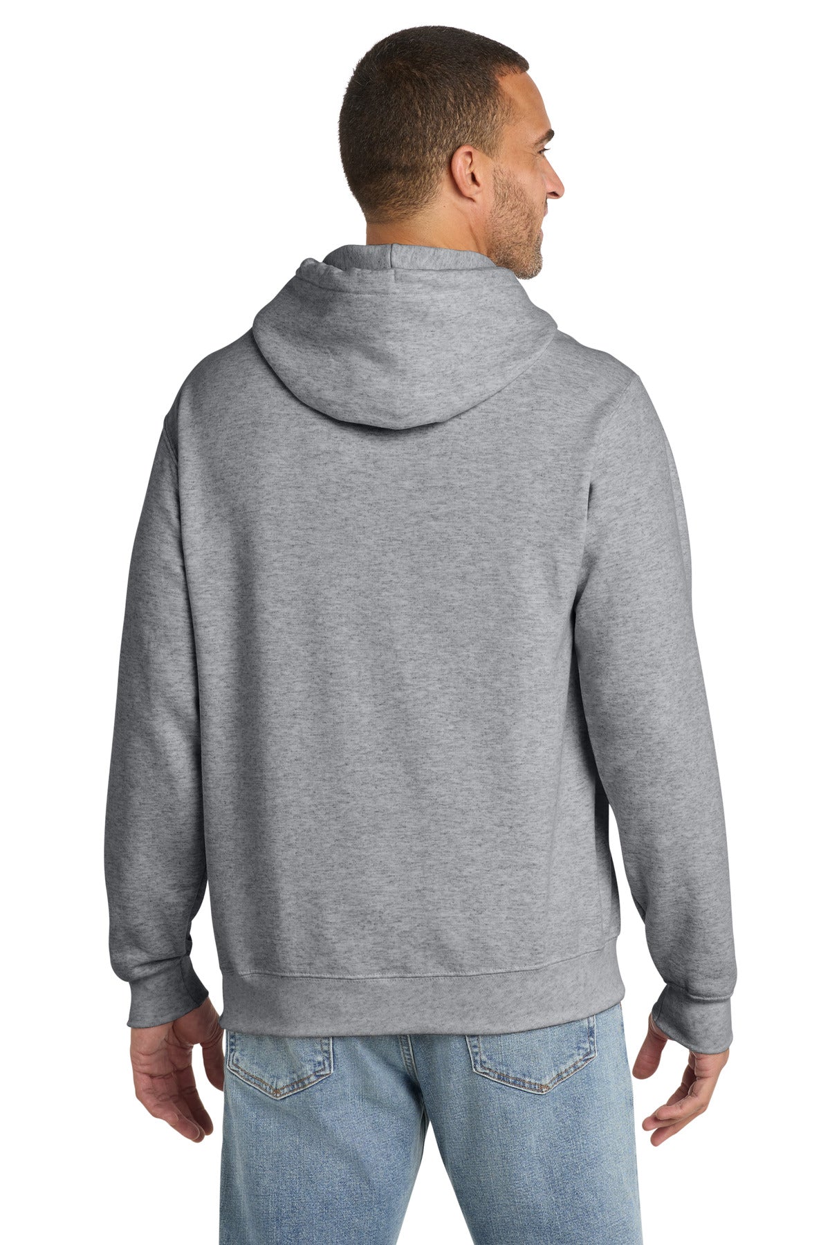 Athletic Hthr Port & Co Essential Fleece Pullover Hooded Sweatshirt. PC90H