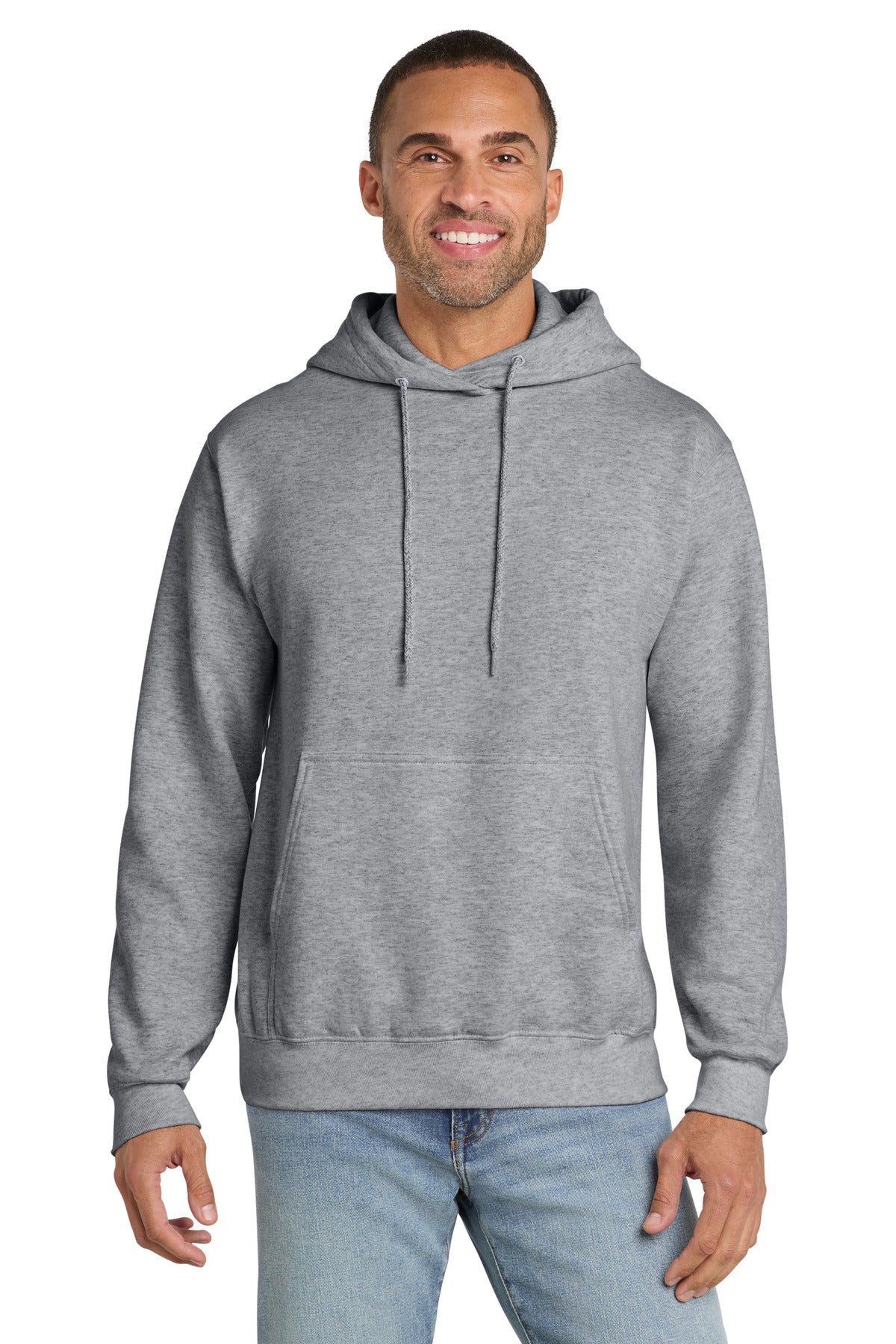 Athletic Hthr Port & Co Essential Fleece Pullover Hooded Sweatshirt. PC90H