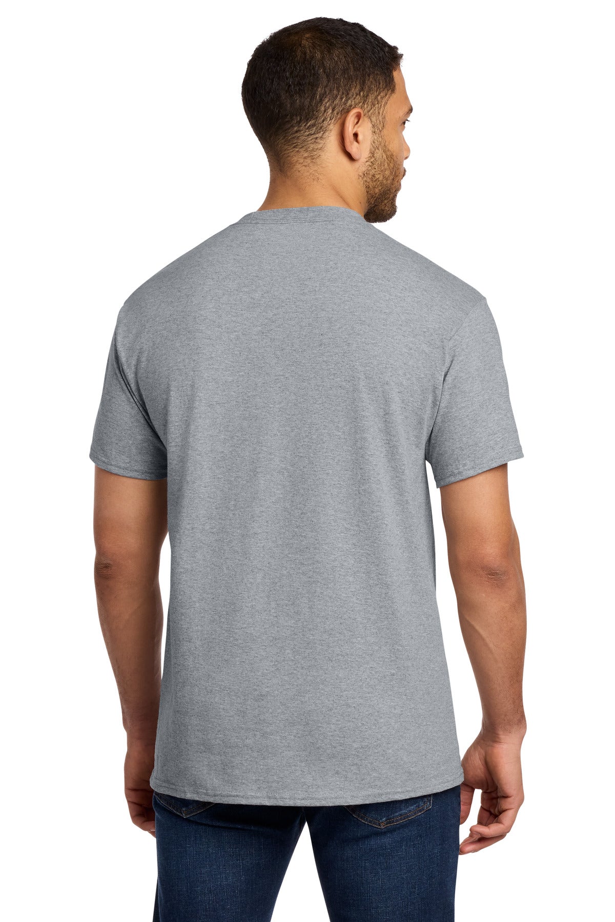 Athletic Hthr Port & Co Essential Pocket Tee. PC61P