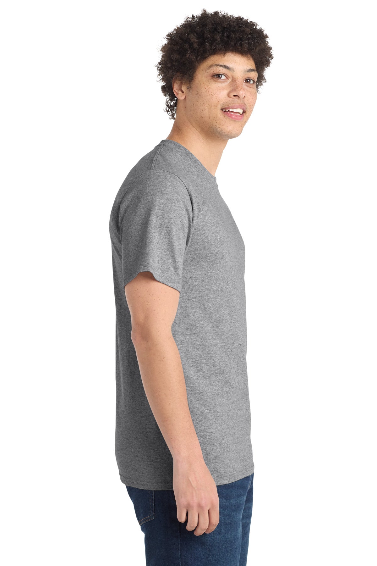 Athletic Hthr Port & Co Essential Tee. PC61