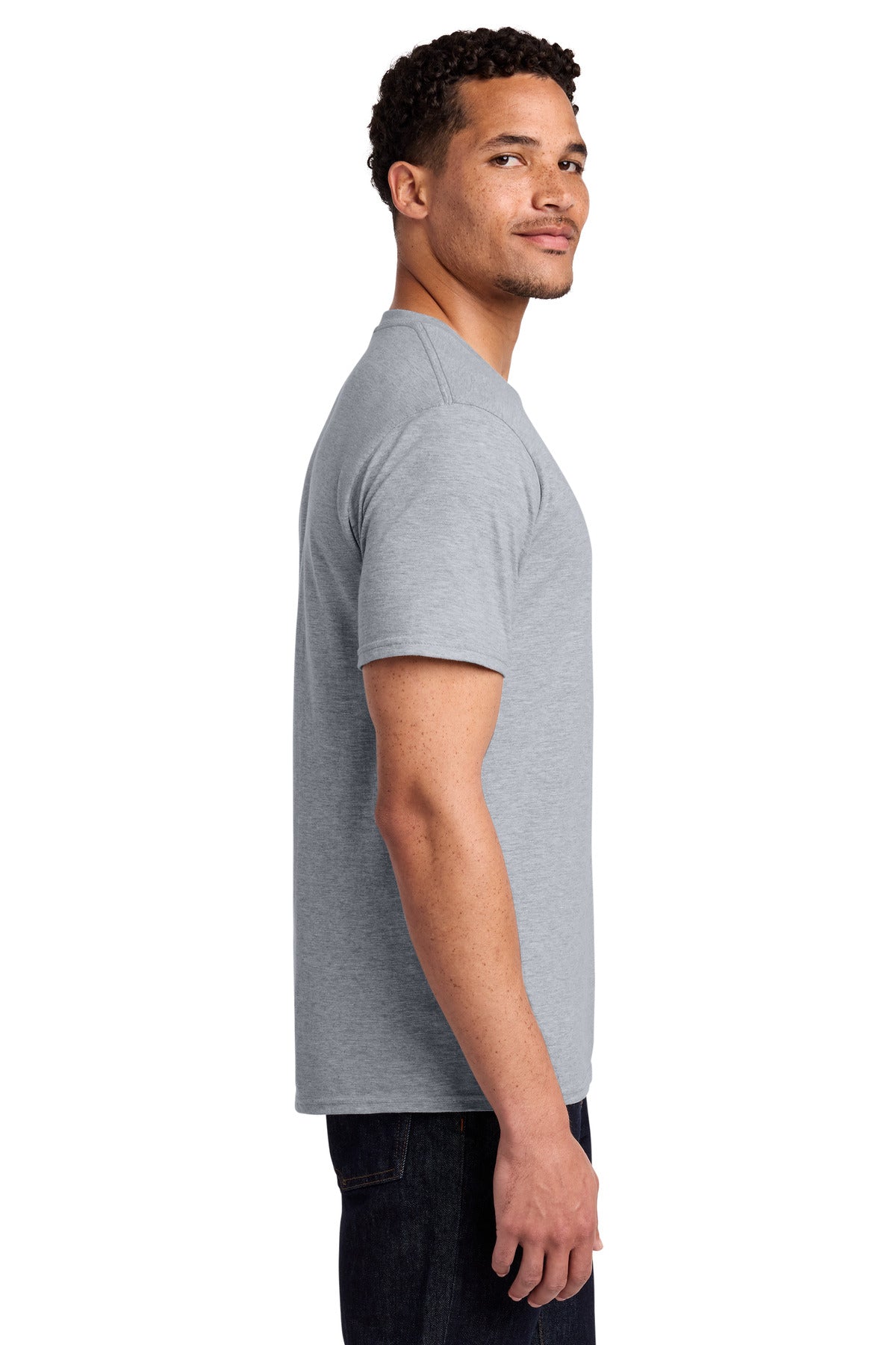 Athletic Hthr Port & Co Fan Favorite Tee. PC450