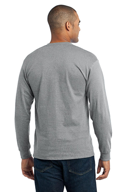 Athletic Hthr Port & Co Long Sleeve Core Blend Tee. PC55LS