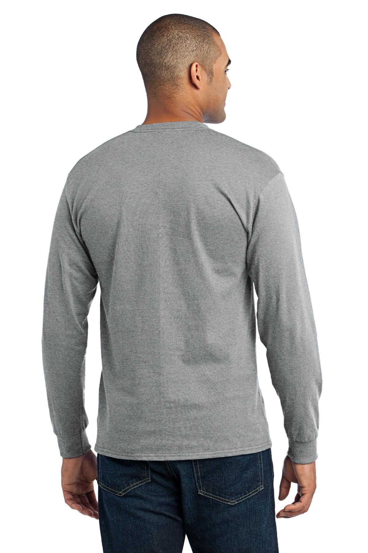Athletic Hthr Port & Co Long Sleeve Core Blend Tee. PC55LS