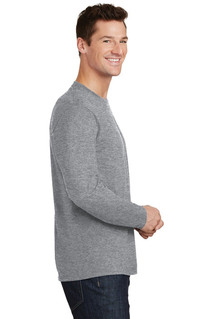 Athletic Hthr Port & Co Long Sleeve Fan Favorite Tee. PC450LS